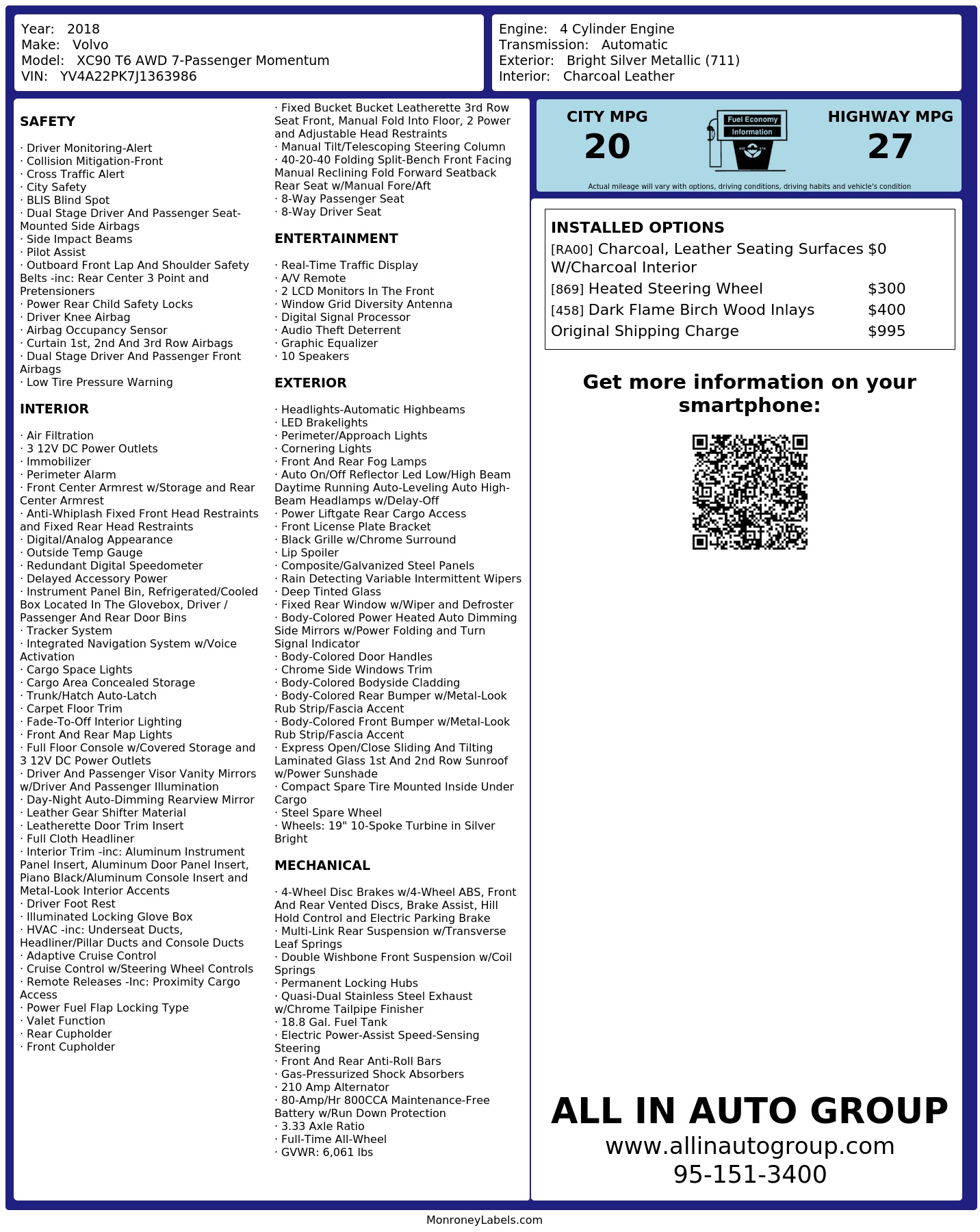Monroney Label