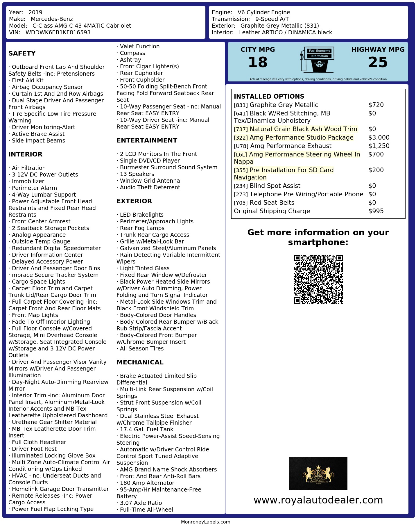 Monroney Label