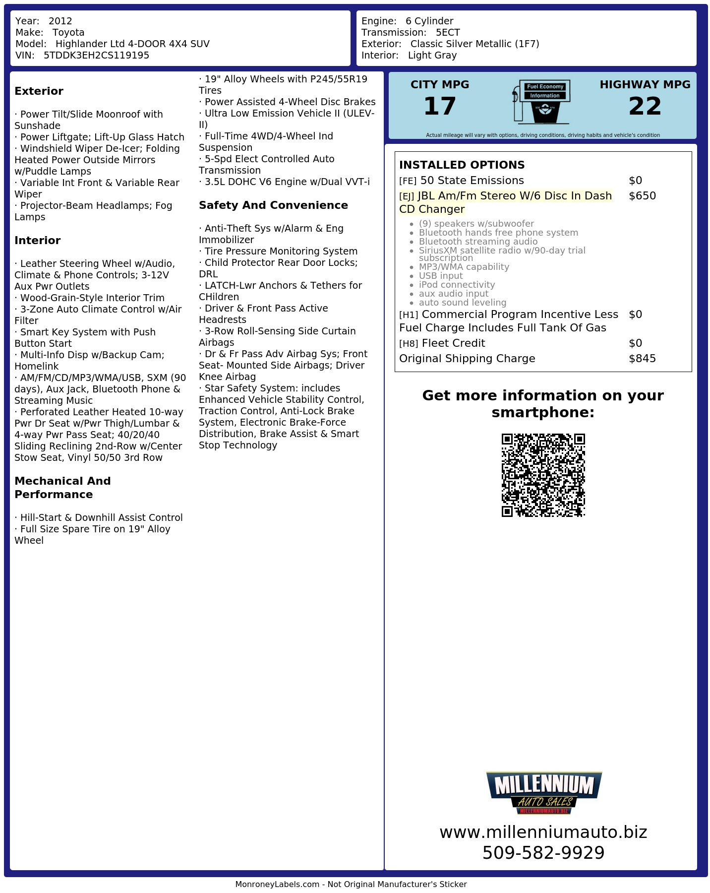 Monroney Label