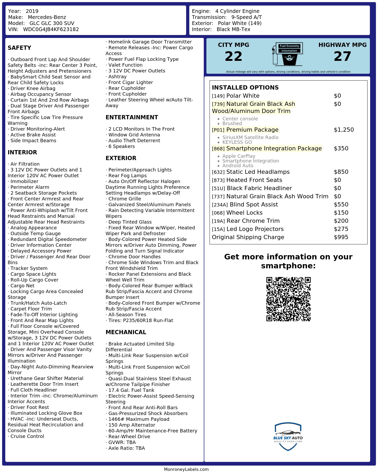 Monroney Label
