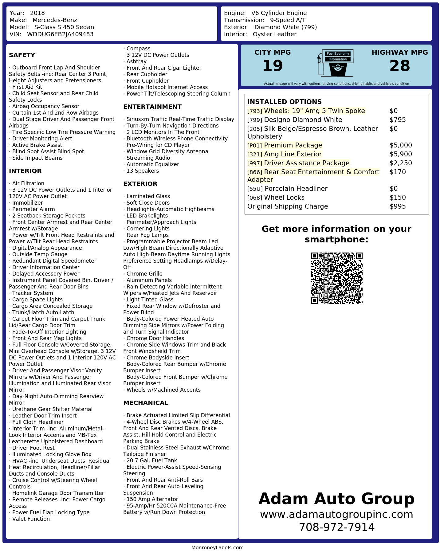 Monroney Label