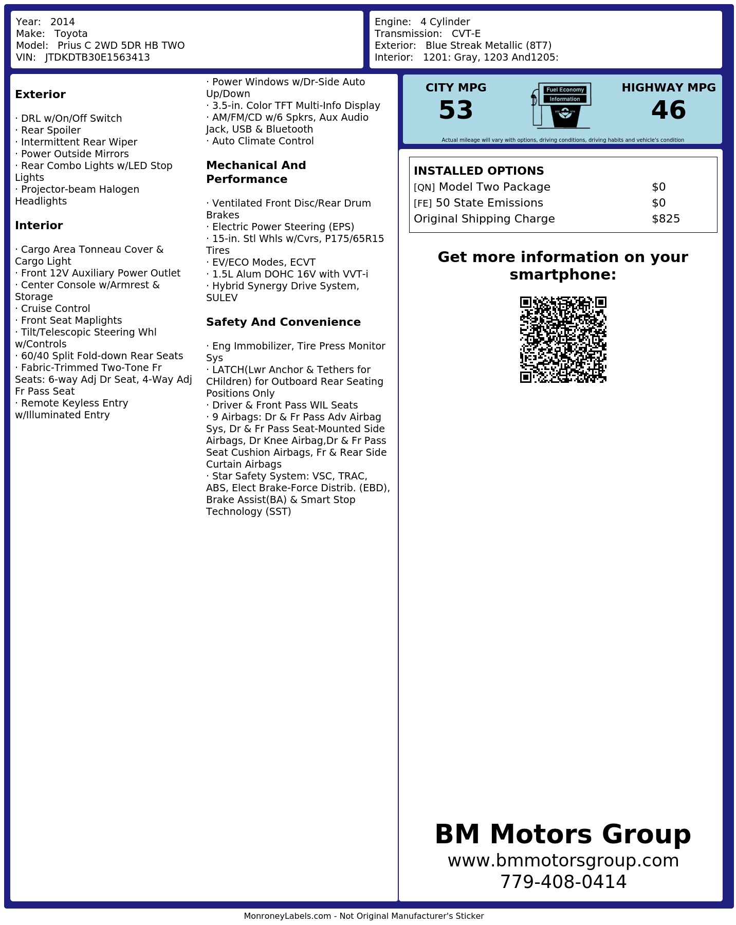 Monroney Label