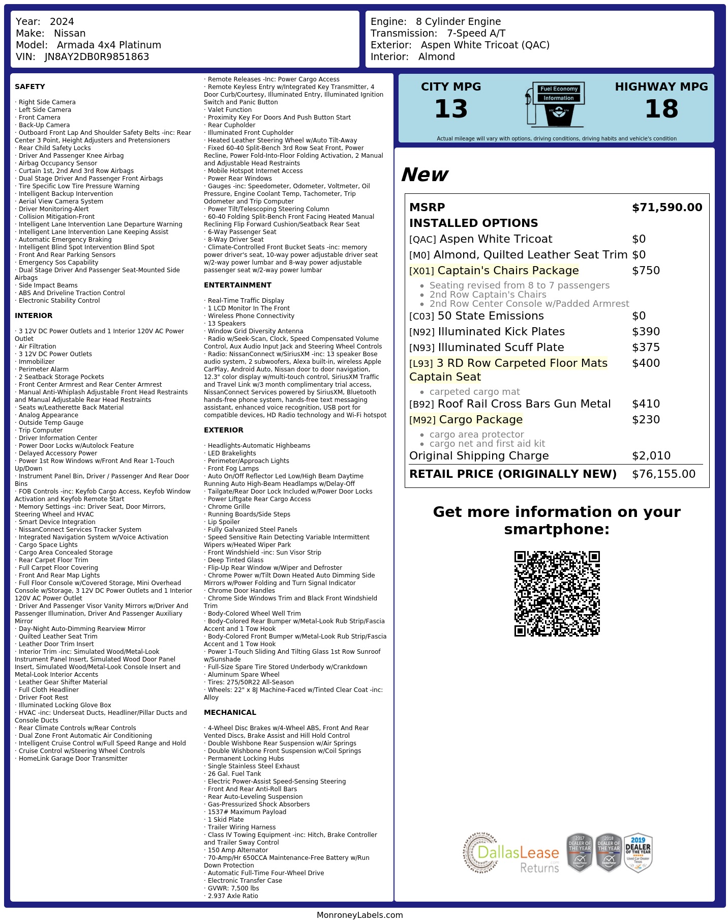 Monroney Label