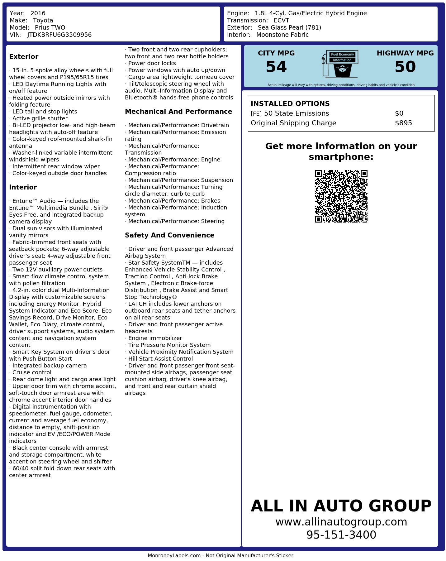 Monroney Label