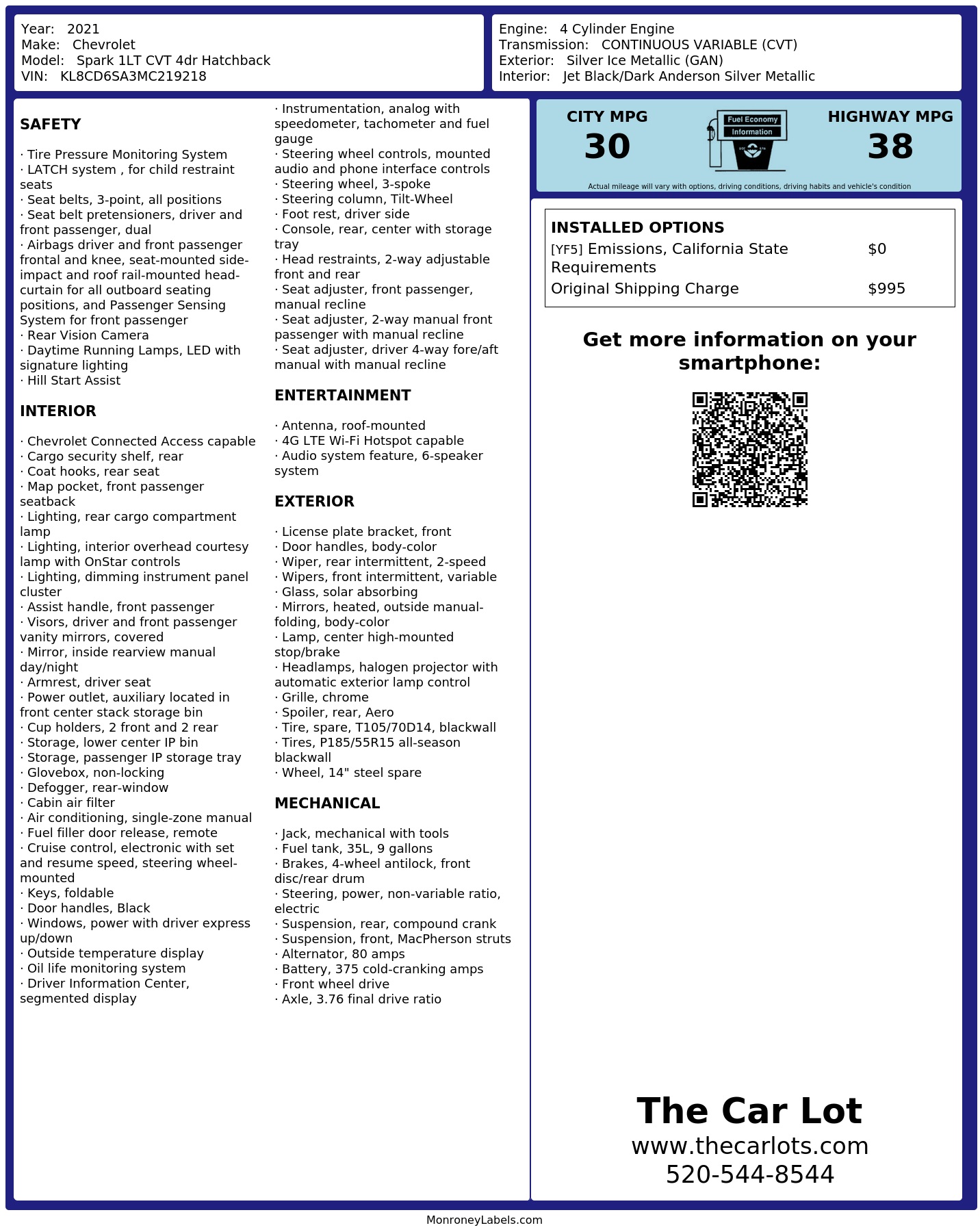 Monroney Label