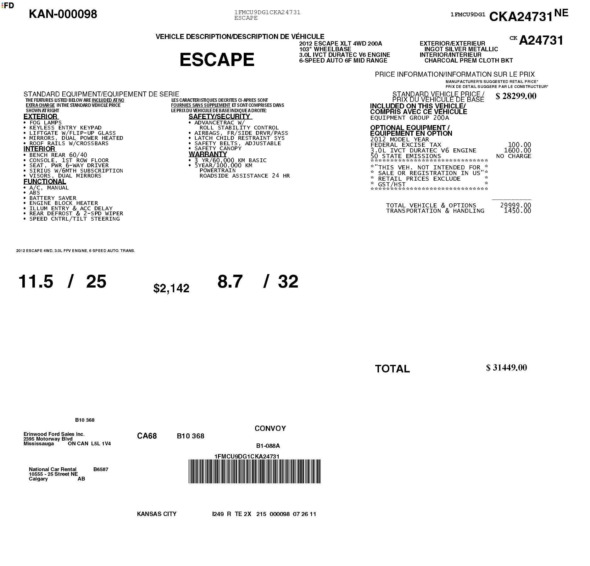 Monroney Label