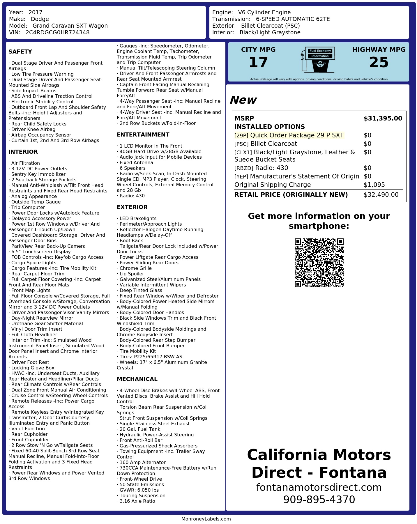Monroney Label