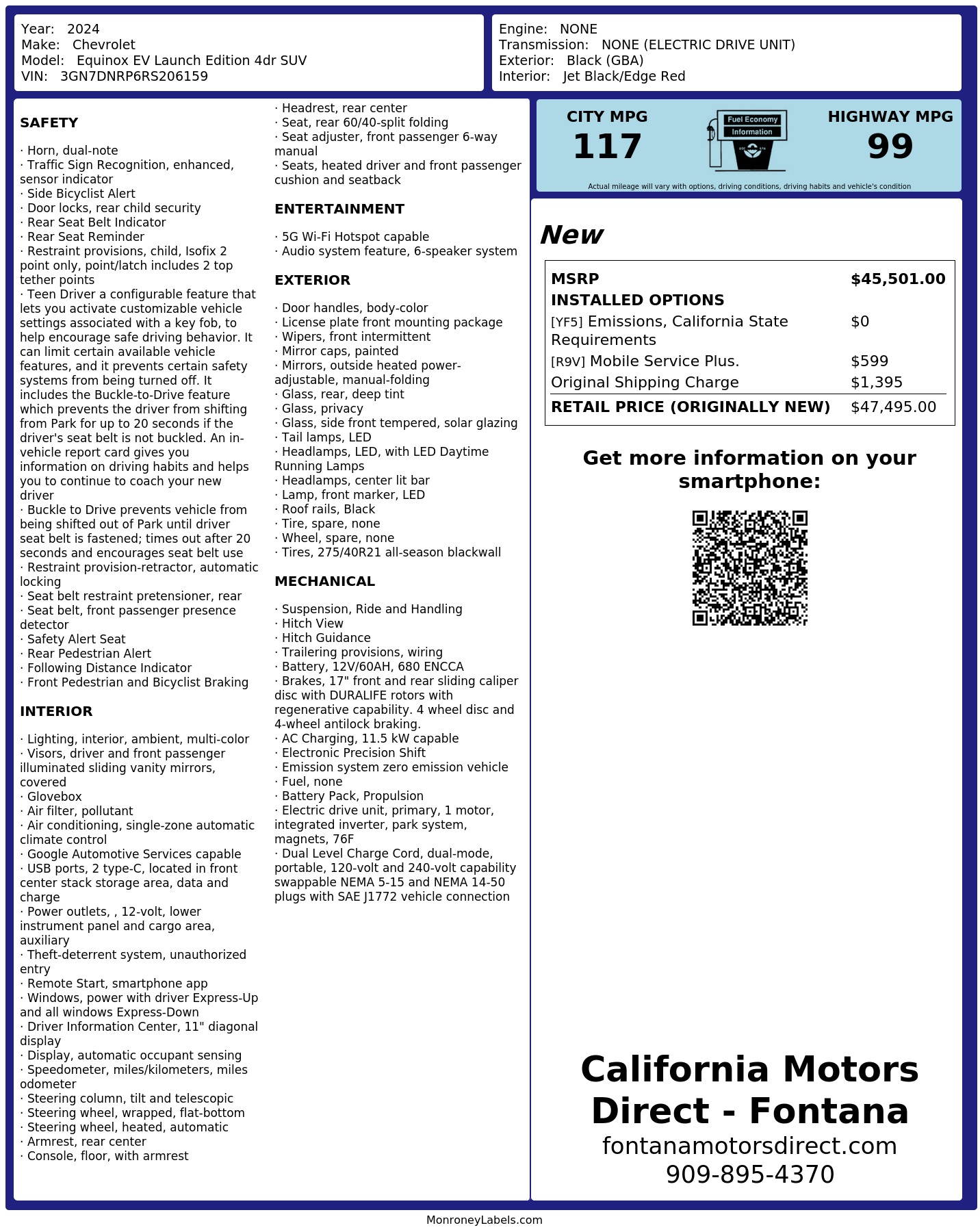 Monroney Label