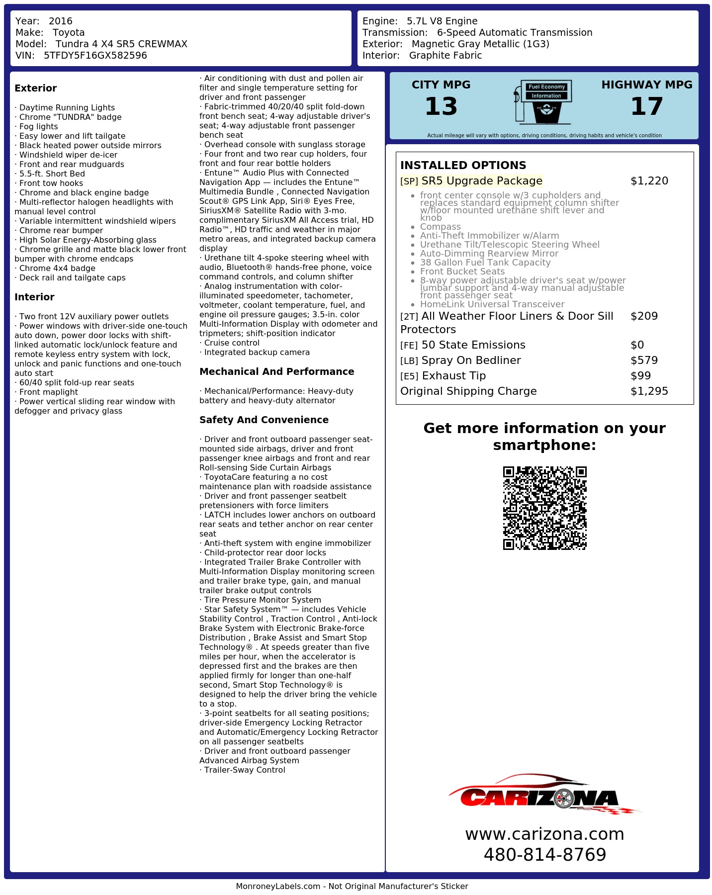 Monroney Label
