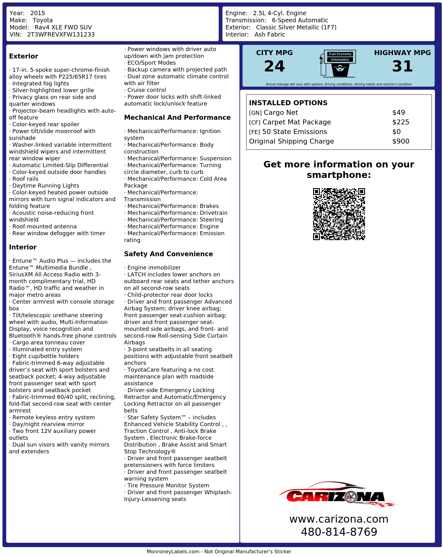 Monroney Label