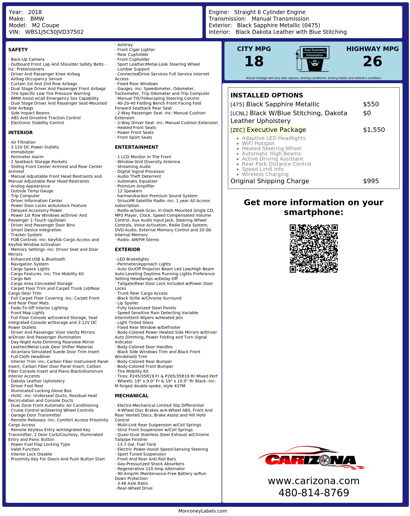 Monroney Label