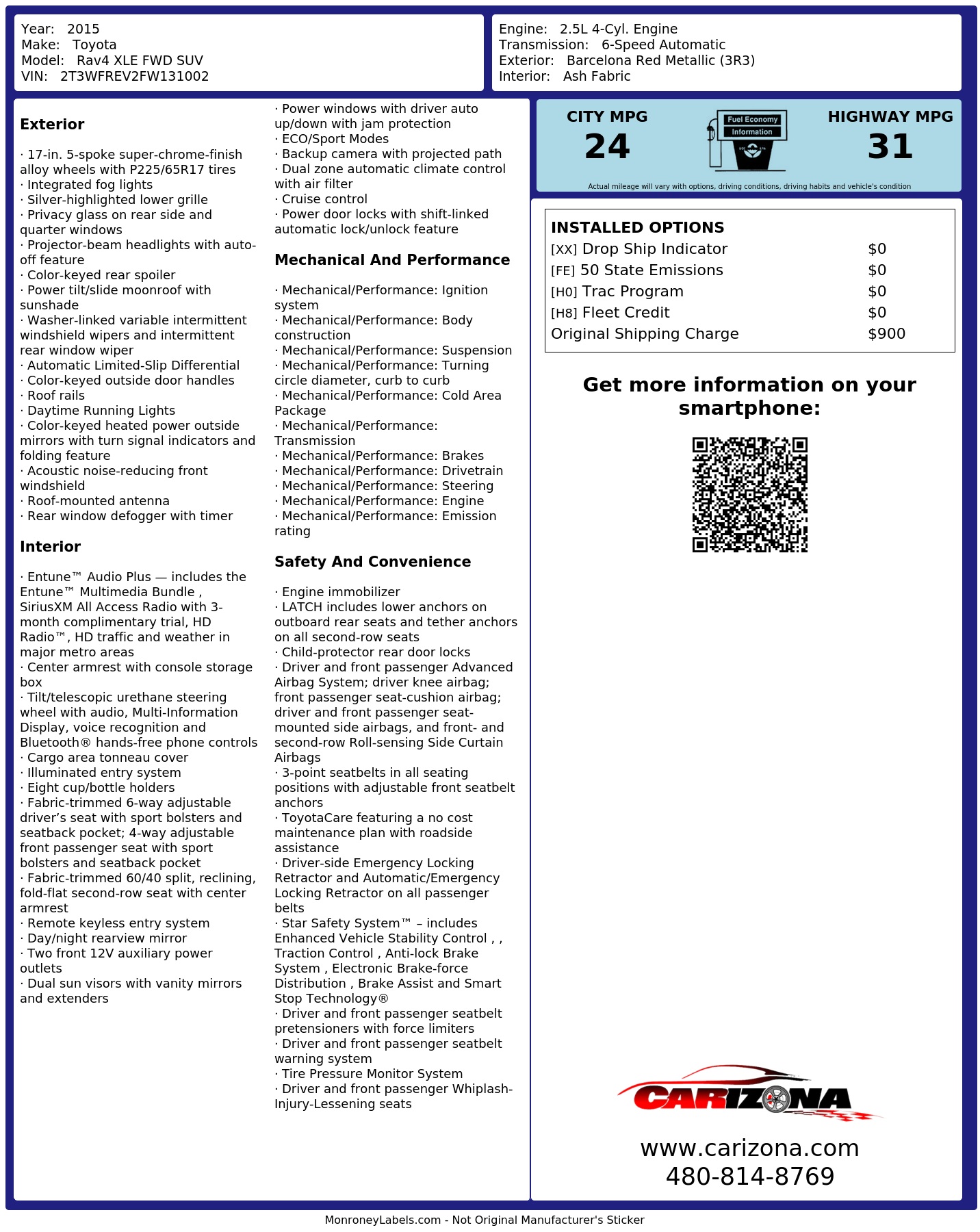 Monroney Label