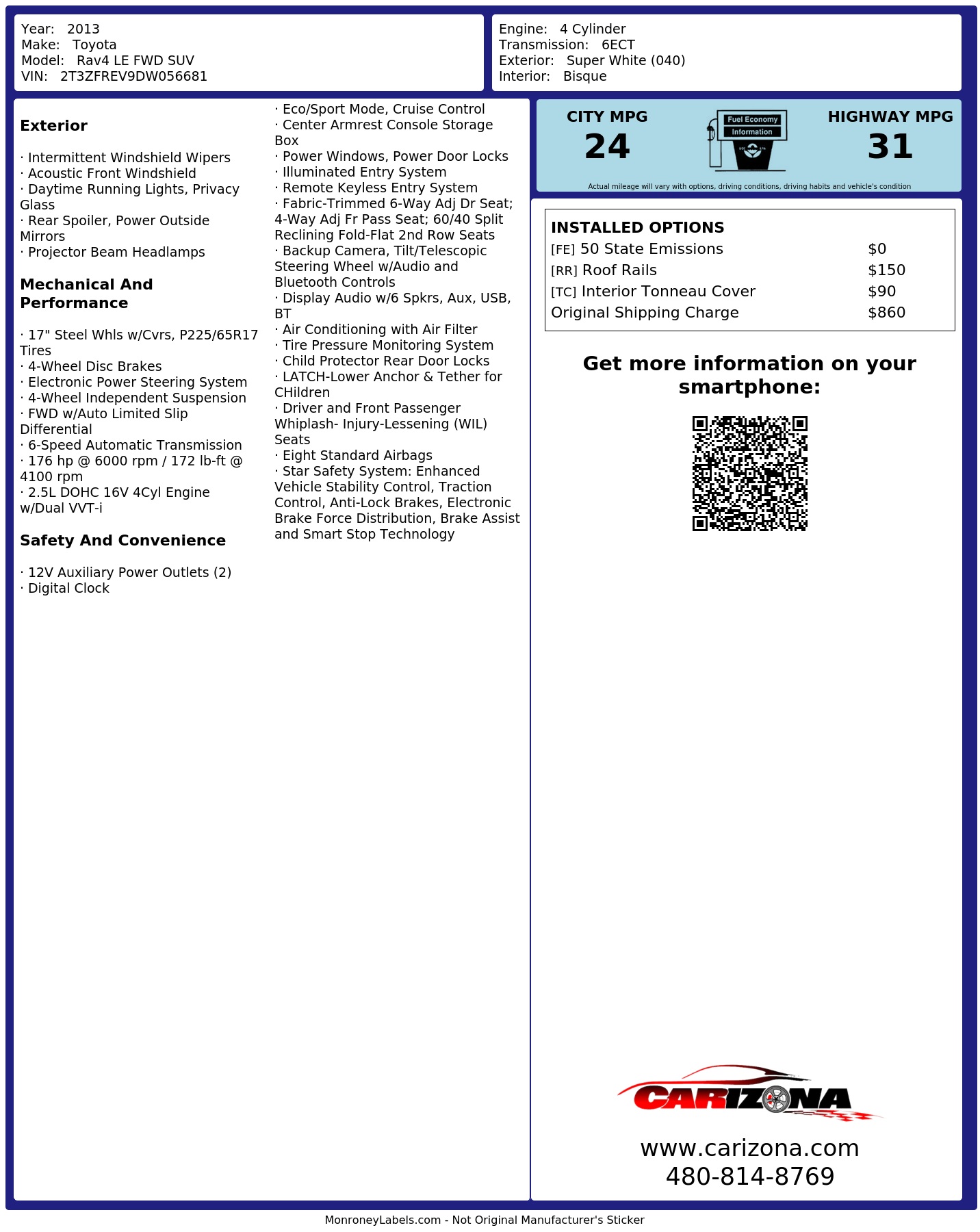 Monroney Label