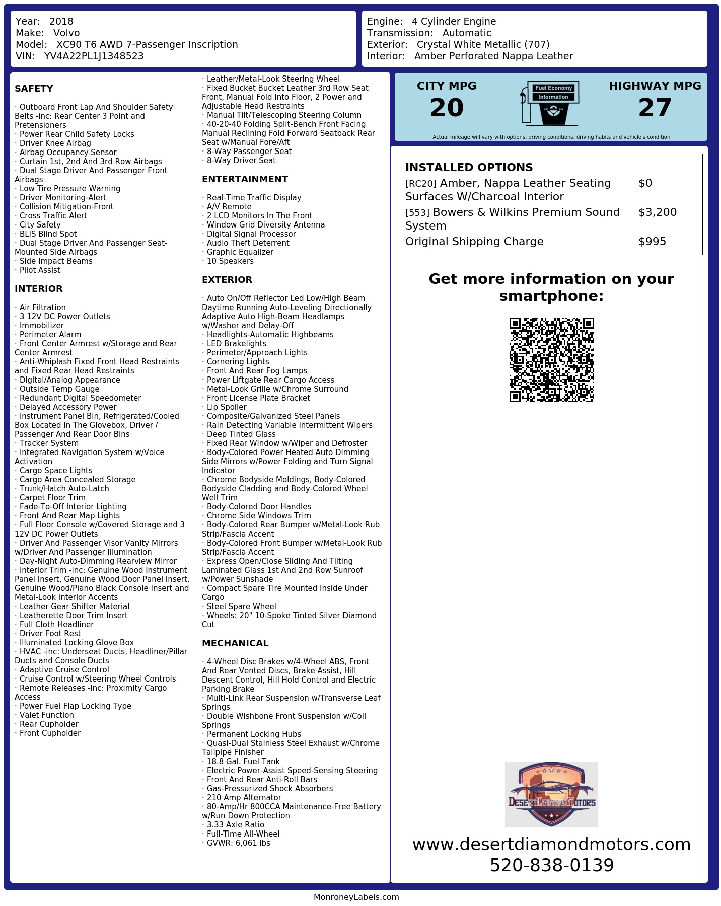 Monroney Label