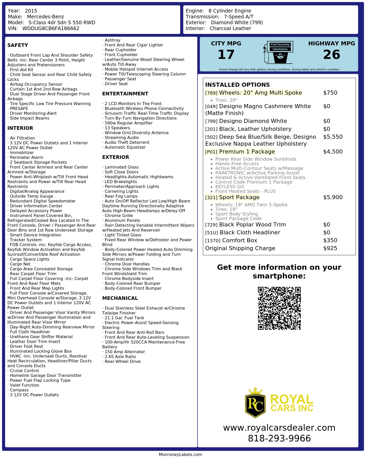 Monroney Label