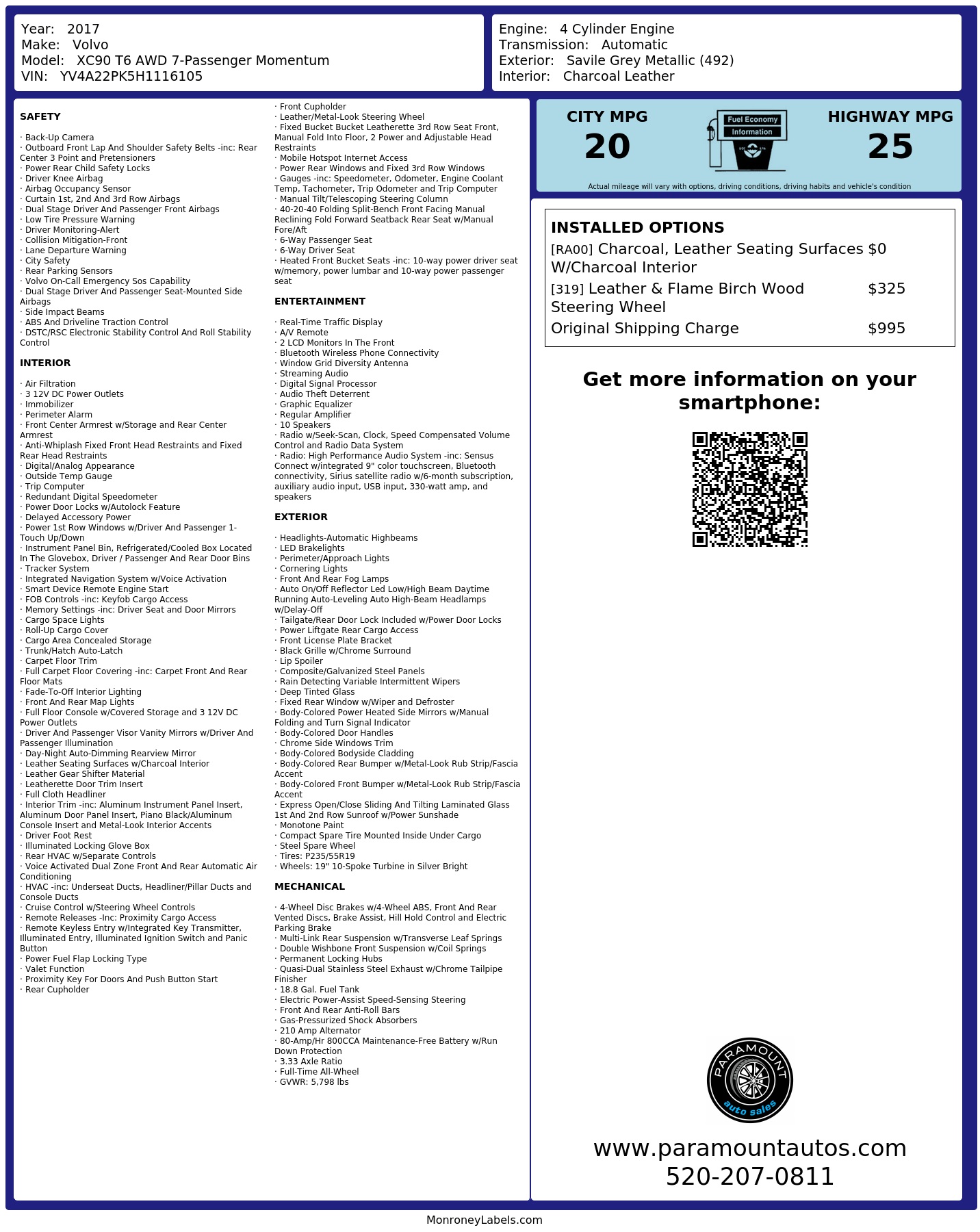 Monroney Label