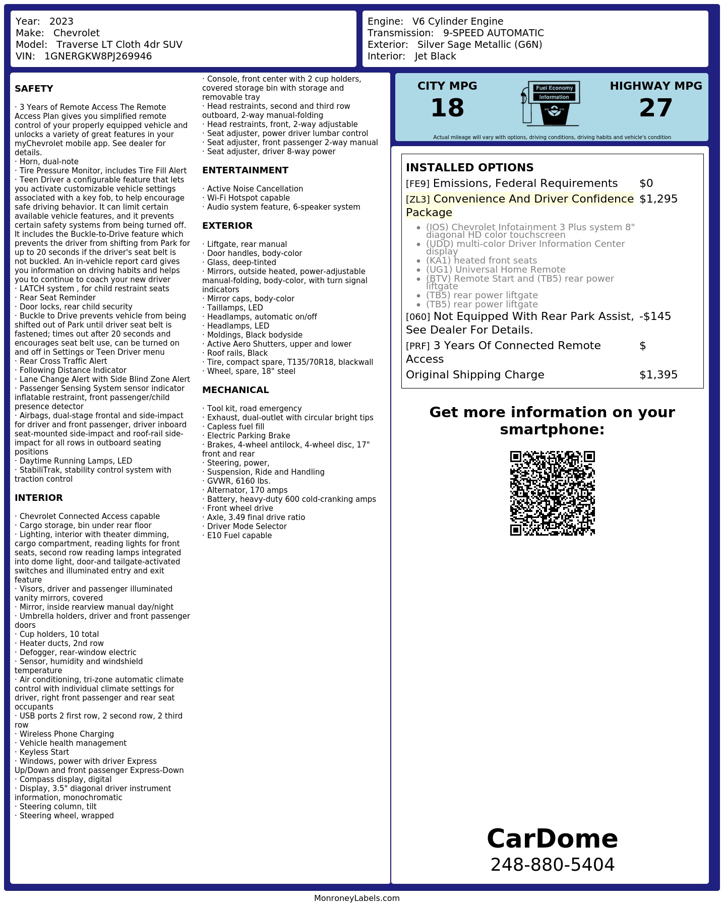 Monroney Label