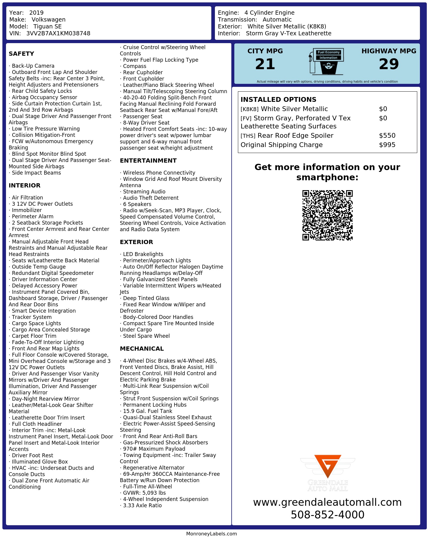 Monroney Label