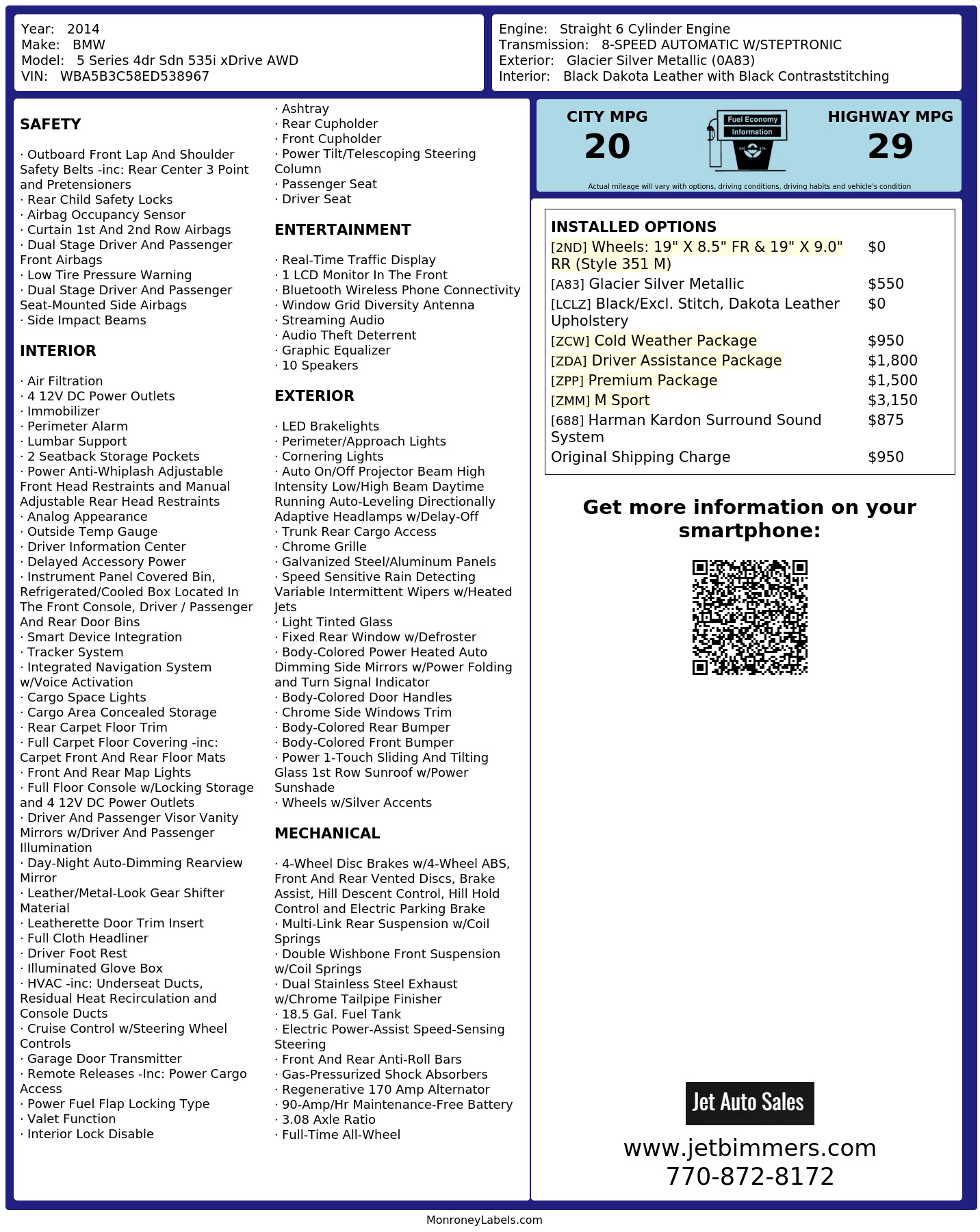Monroney Label