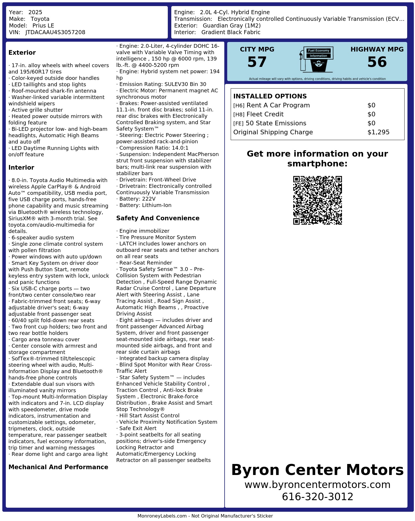 Monroney Label