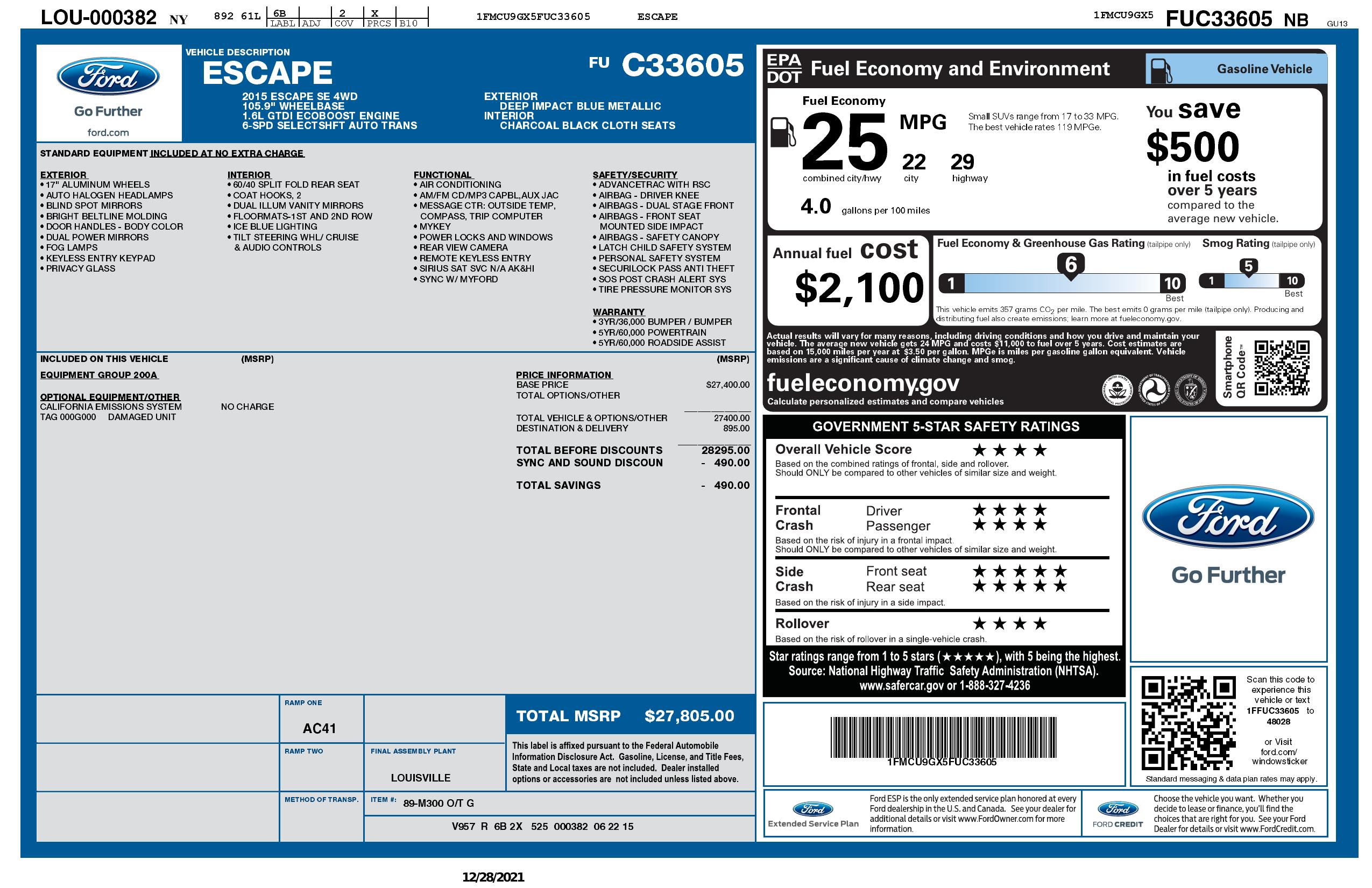 Monroney Label