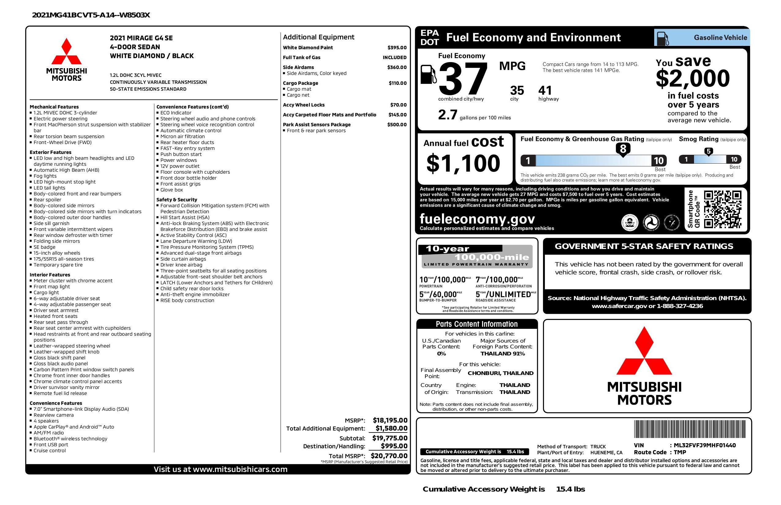 Monroney Label