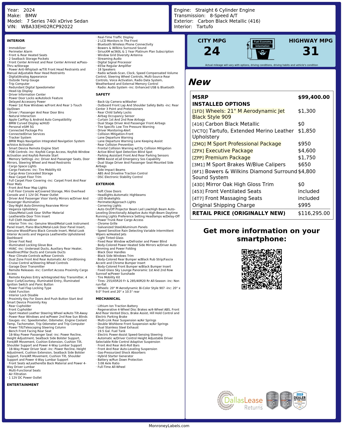 Monroney Label