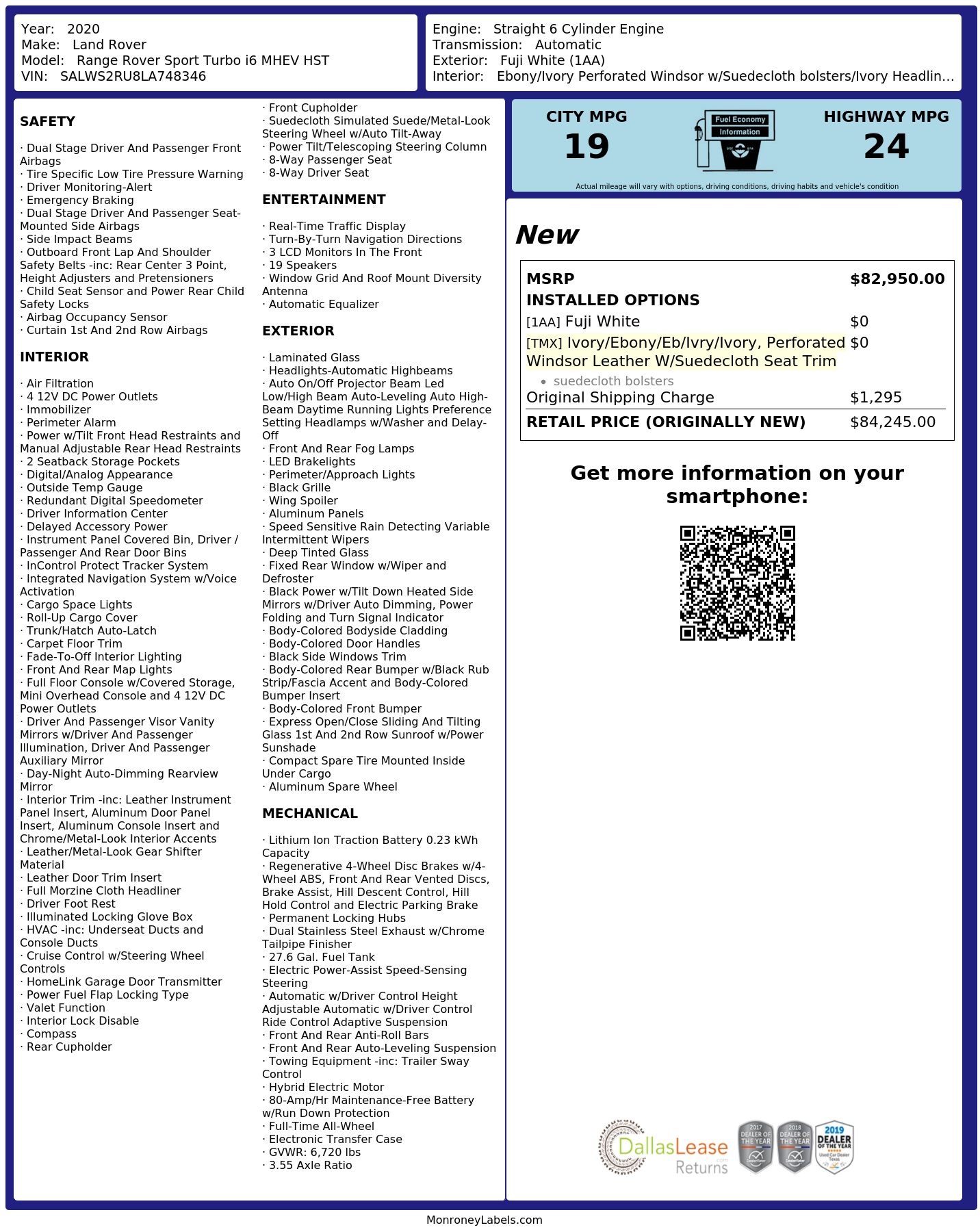 Monroney Label