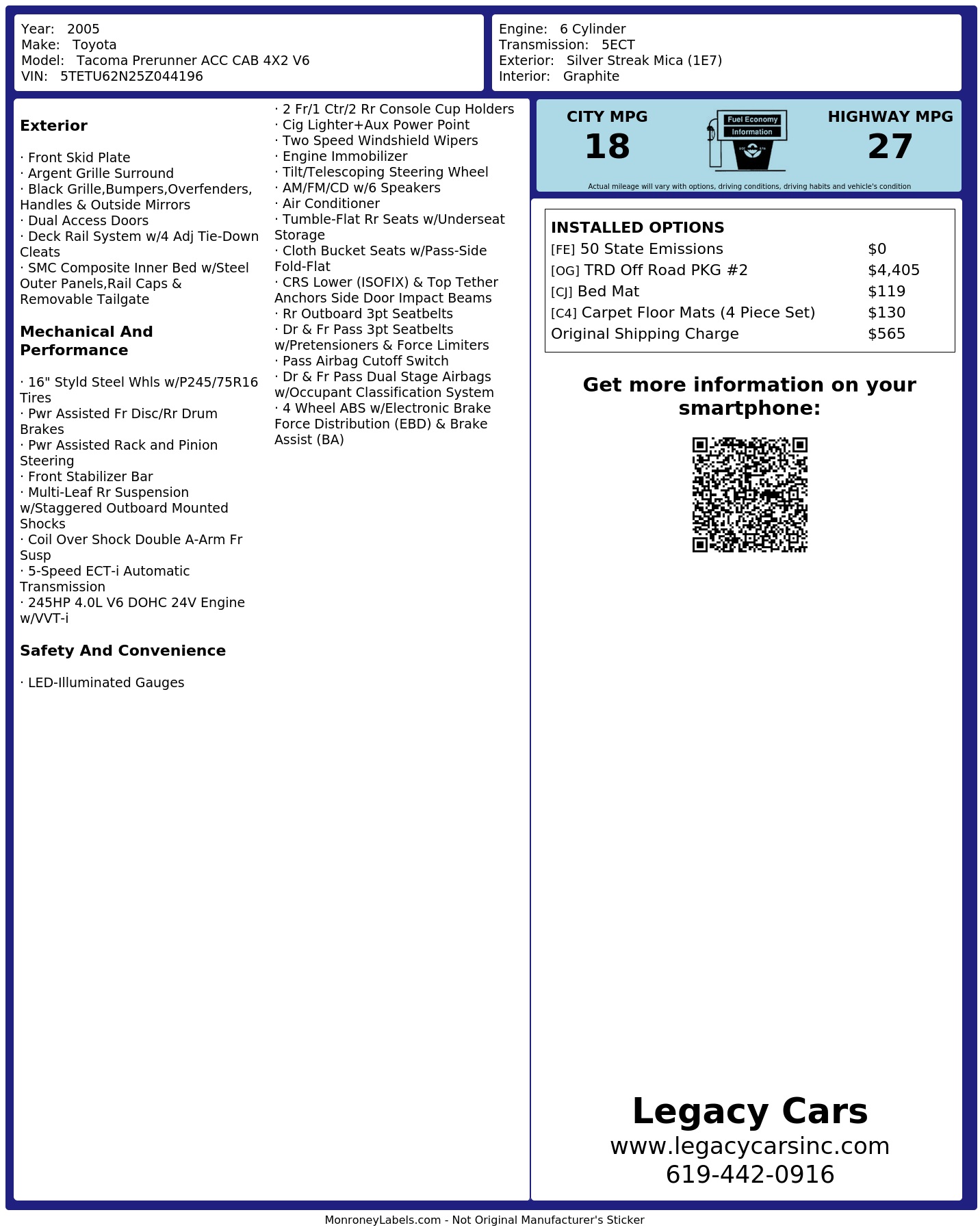 Monroney Label