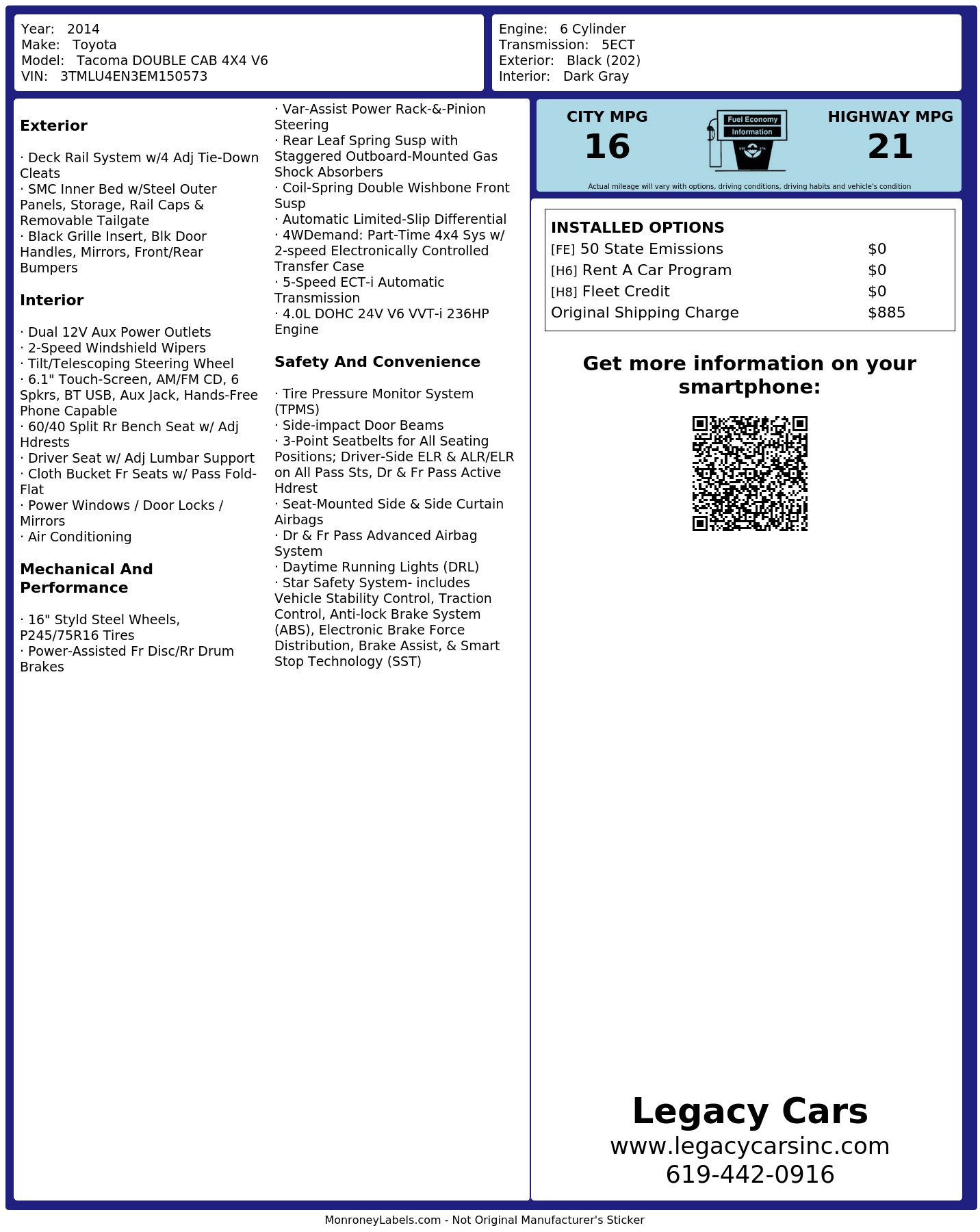 Monroney Label