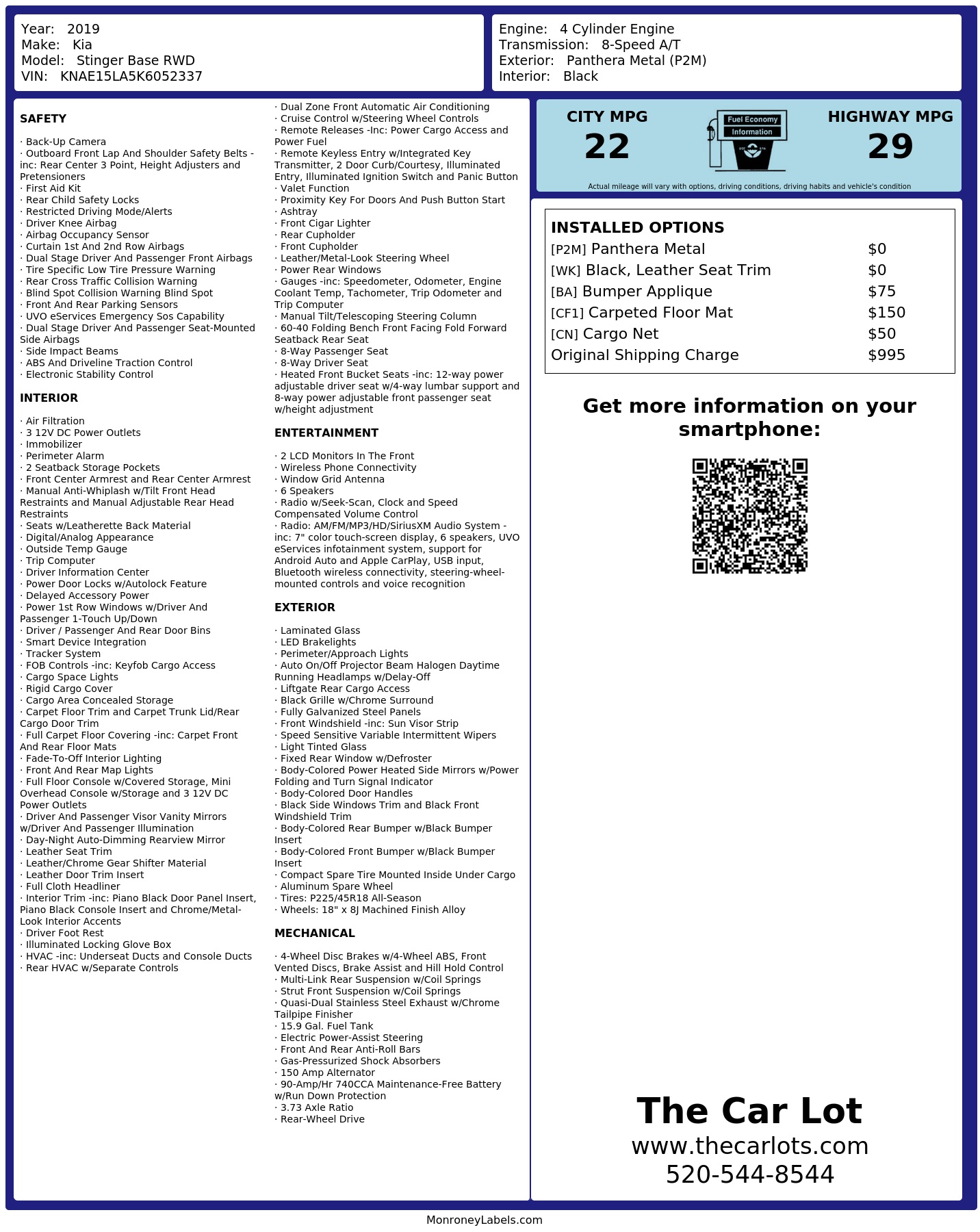 Monroney Label