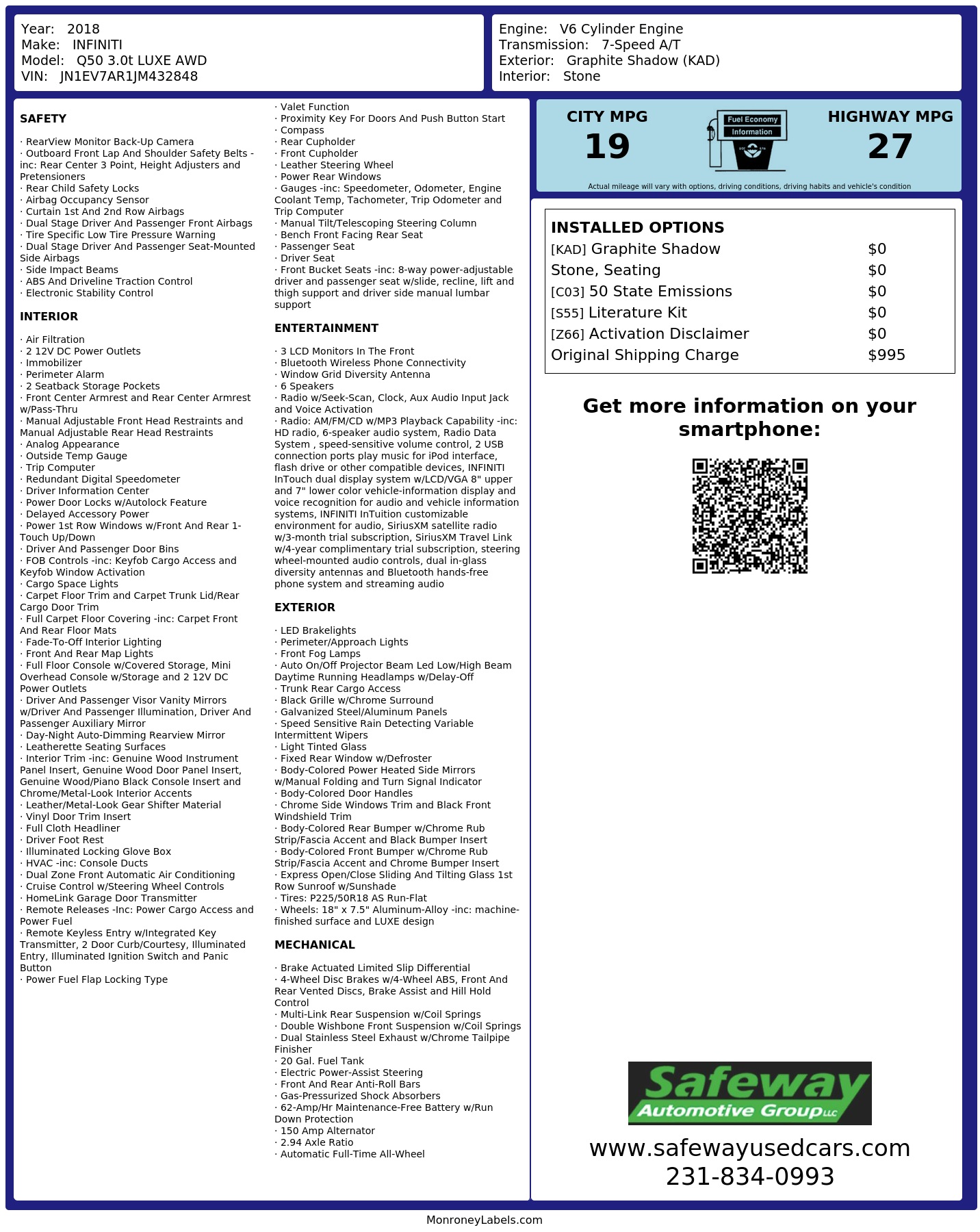 Monroney Label