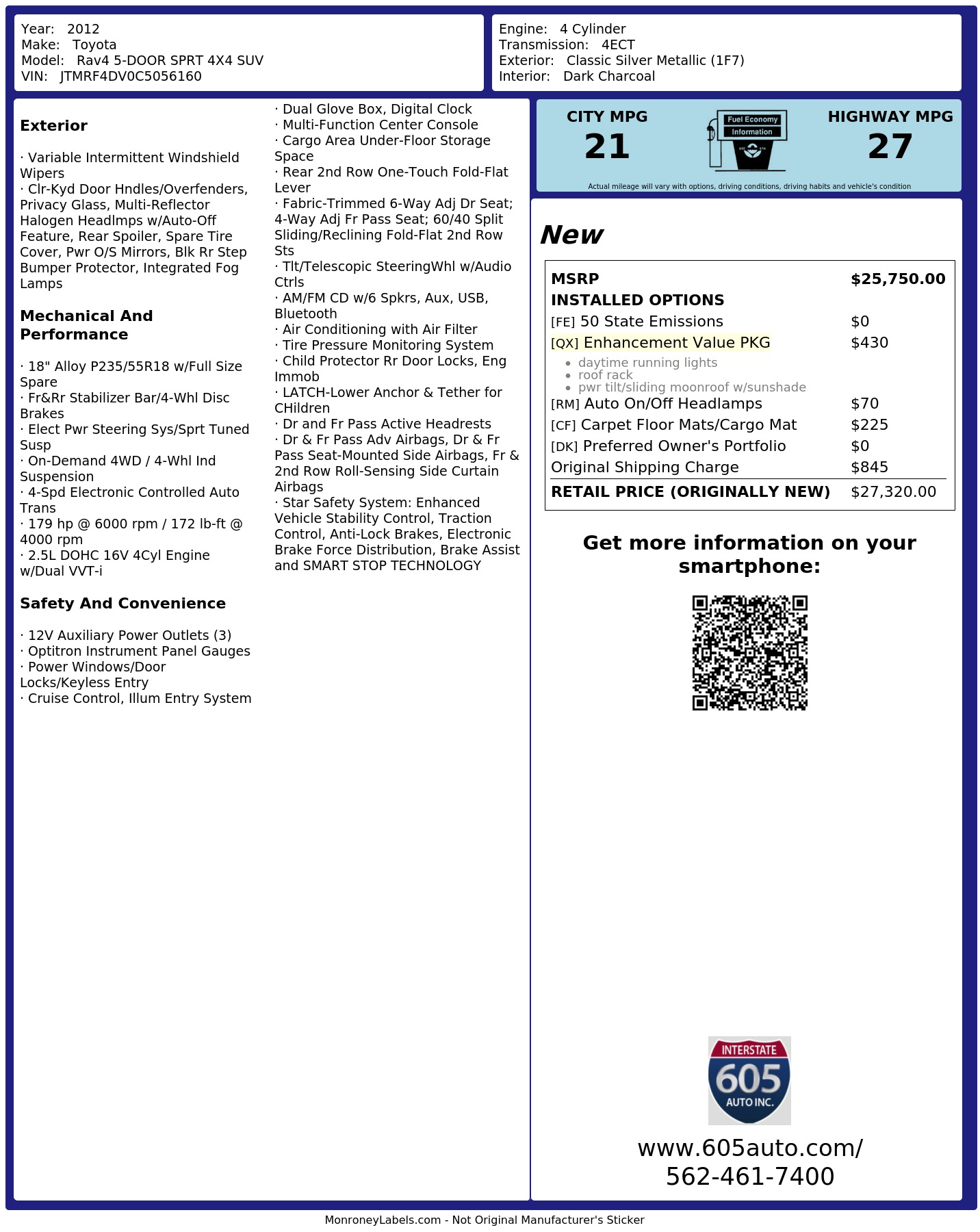 Monroney Label