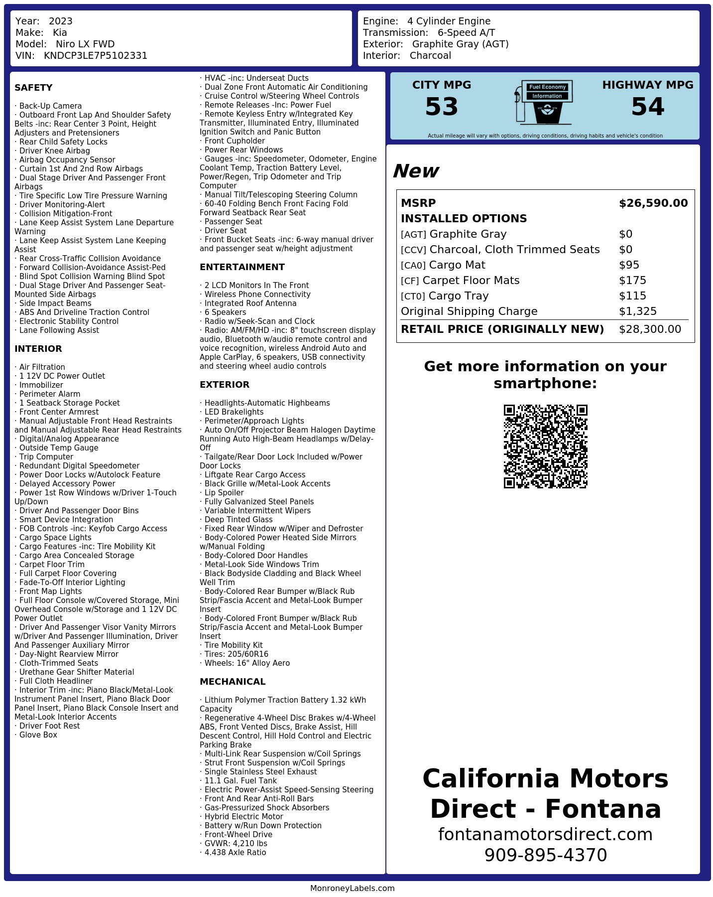 Monroney Label