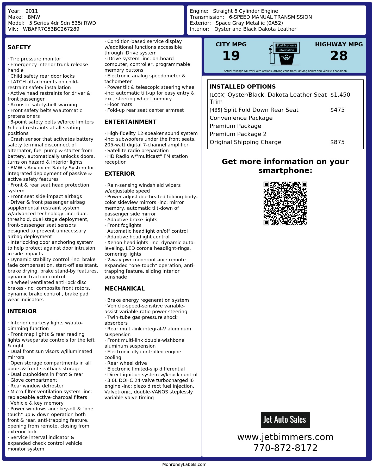 Monroney Label