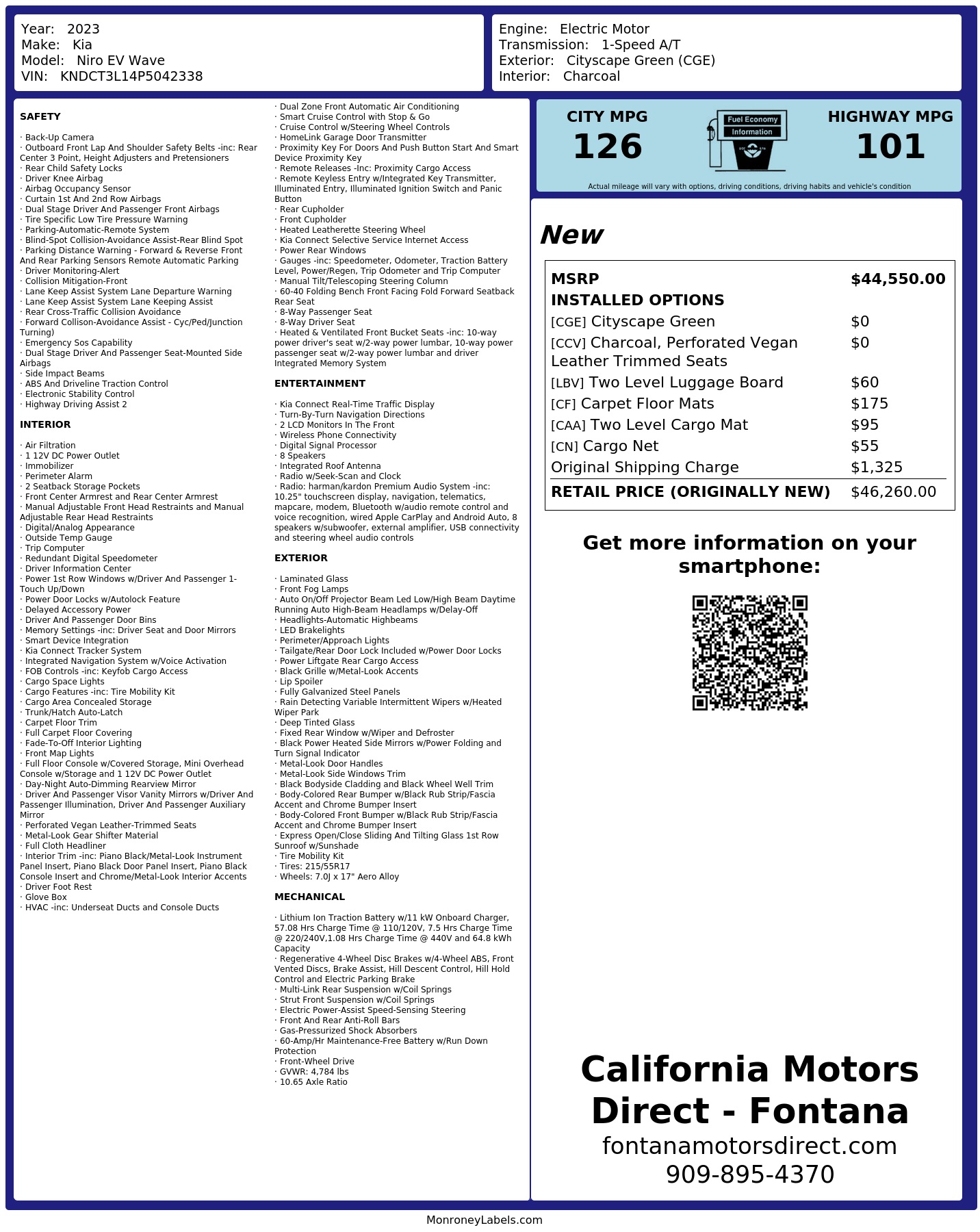 Monroney Label