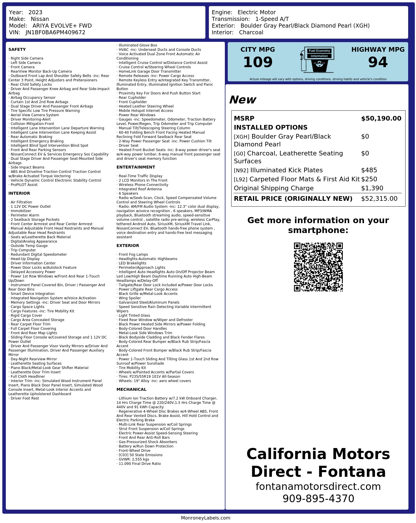 Monroney Label
