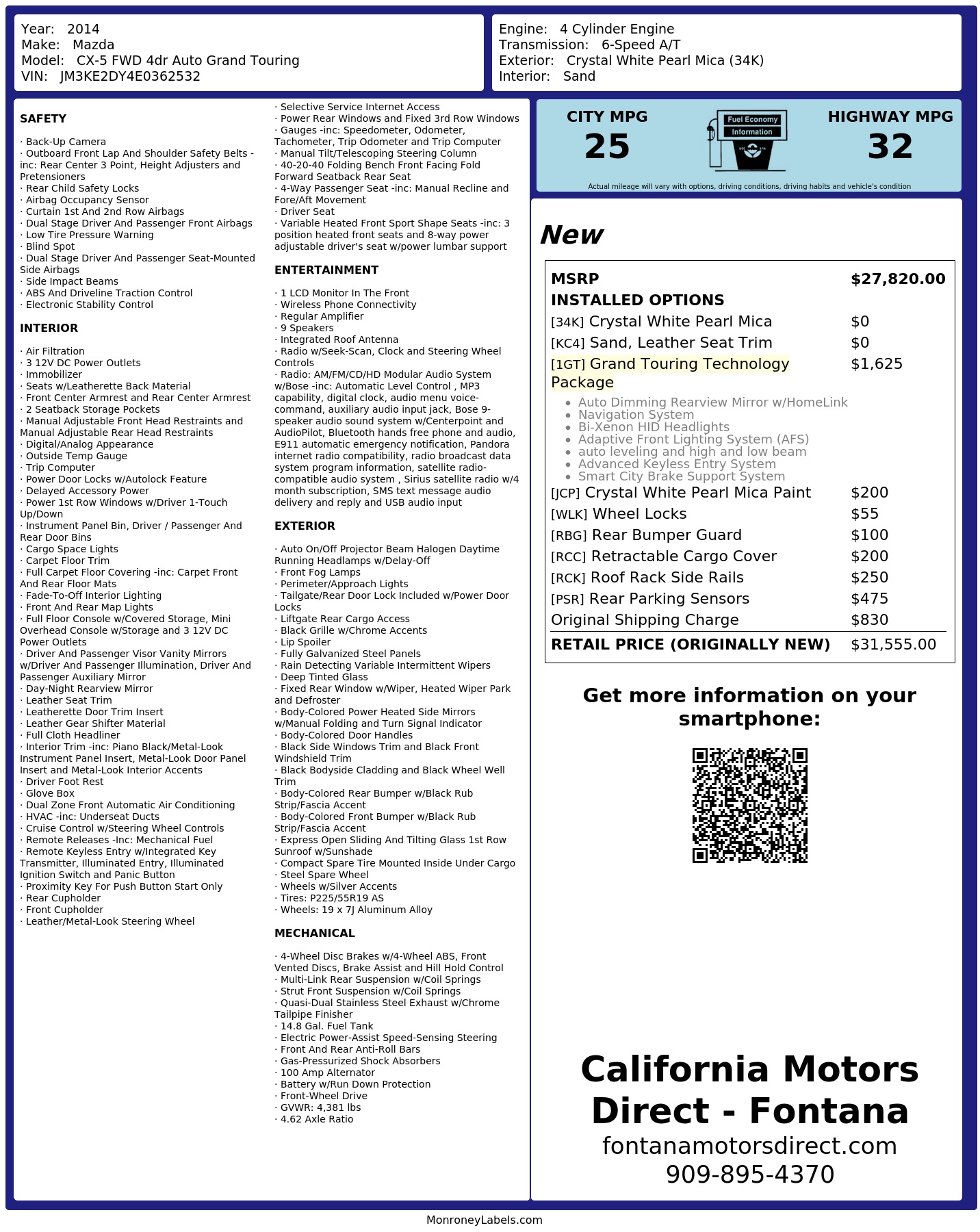 Monroney Label