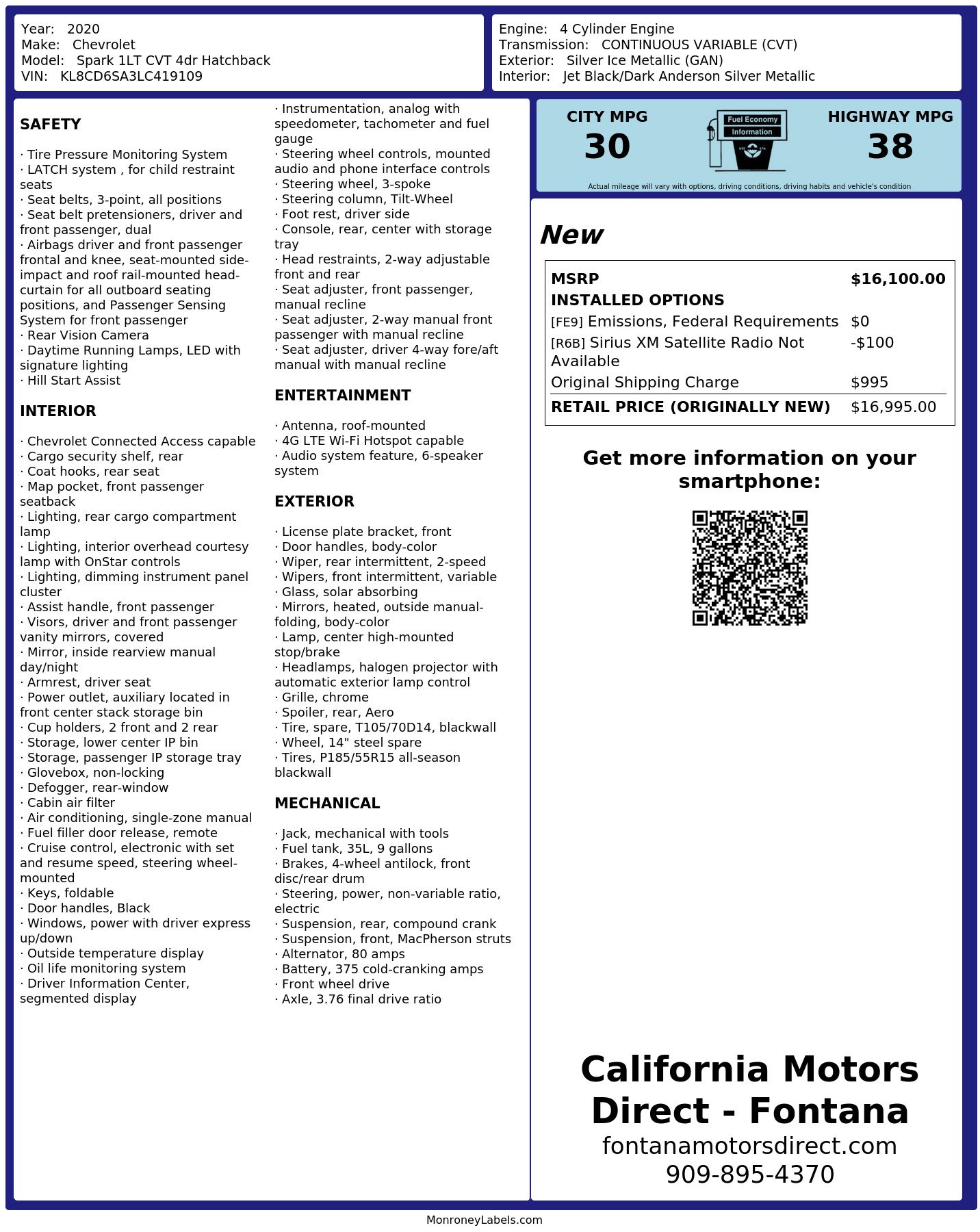 Monroney Label