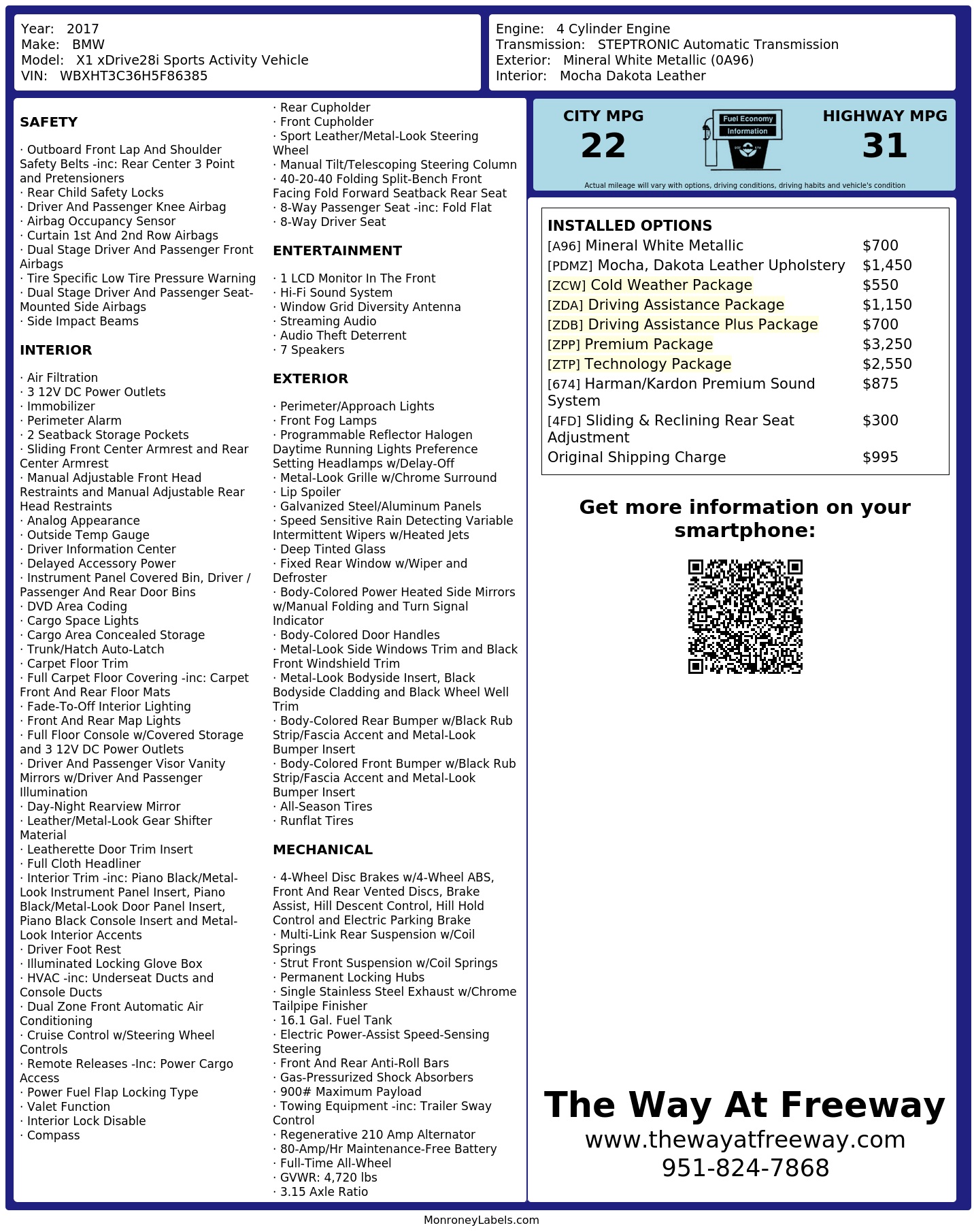 Monroney Label