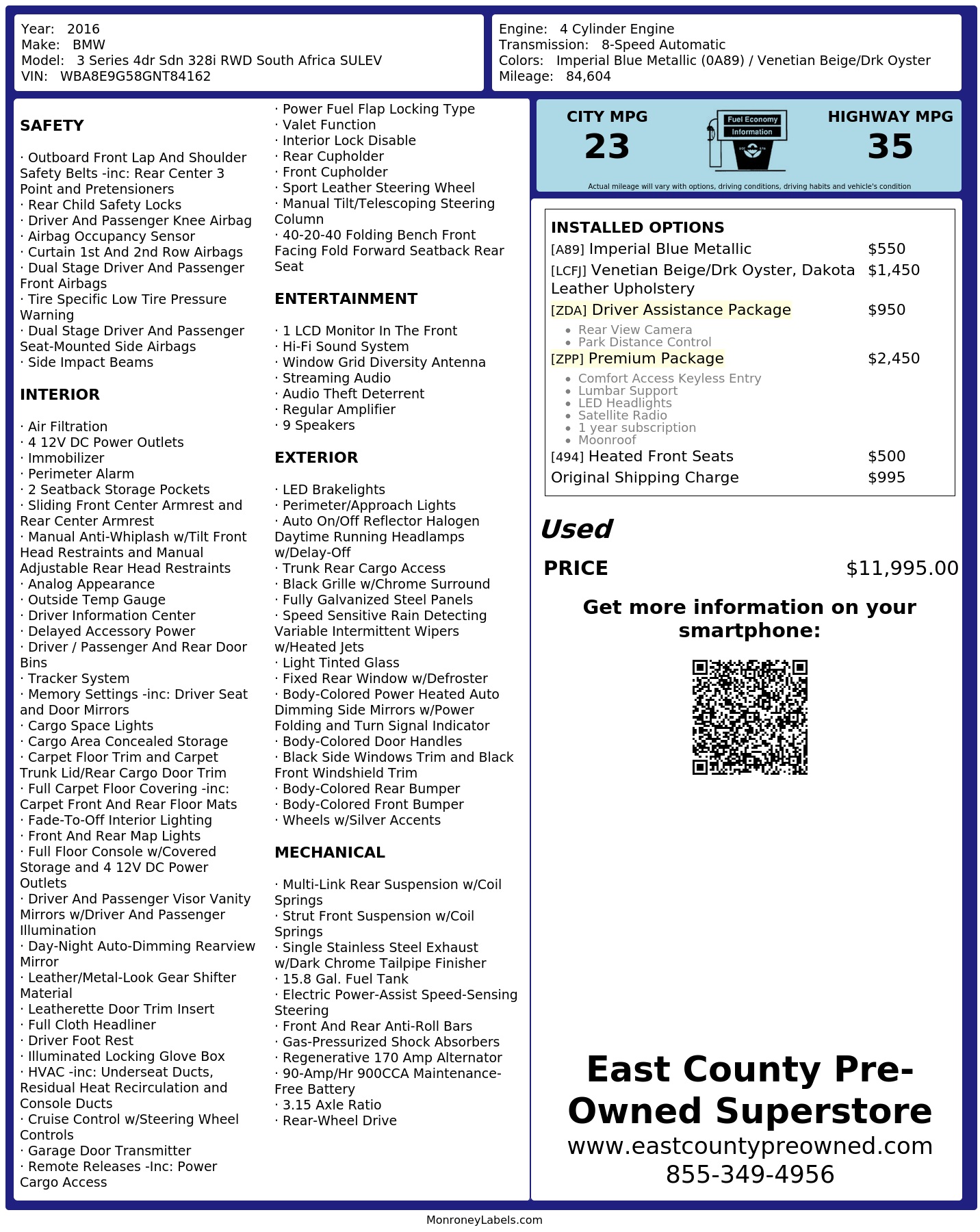 Monroney Label