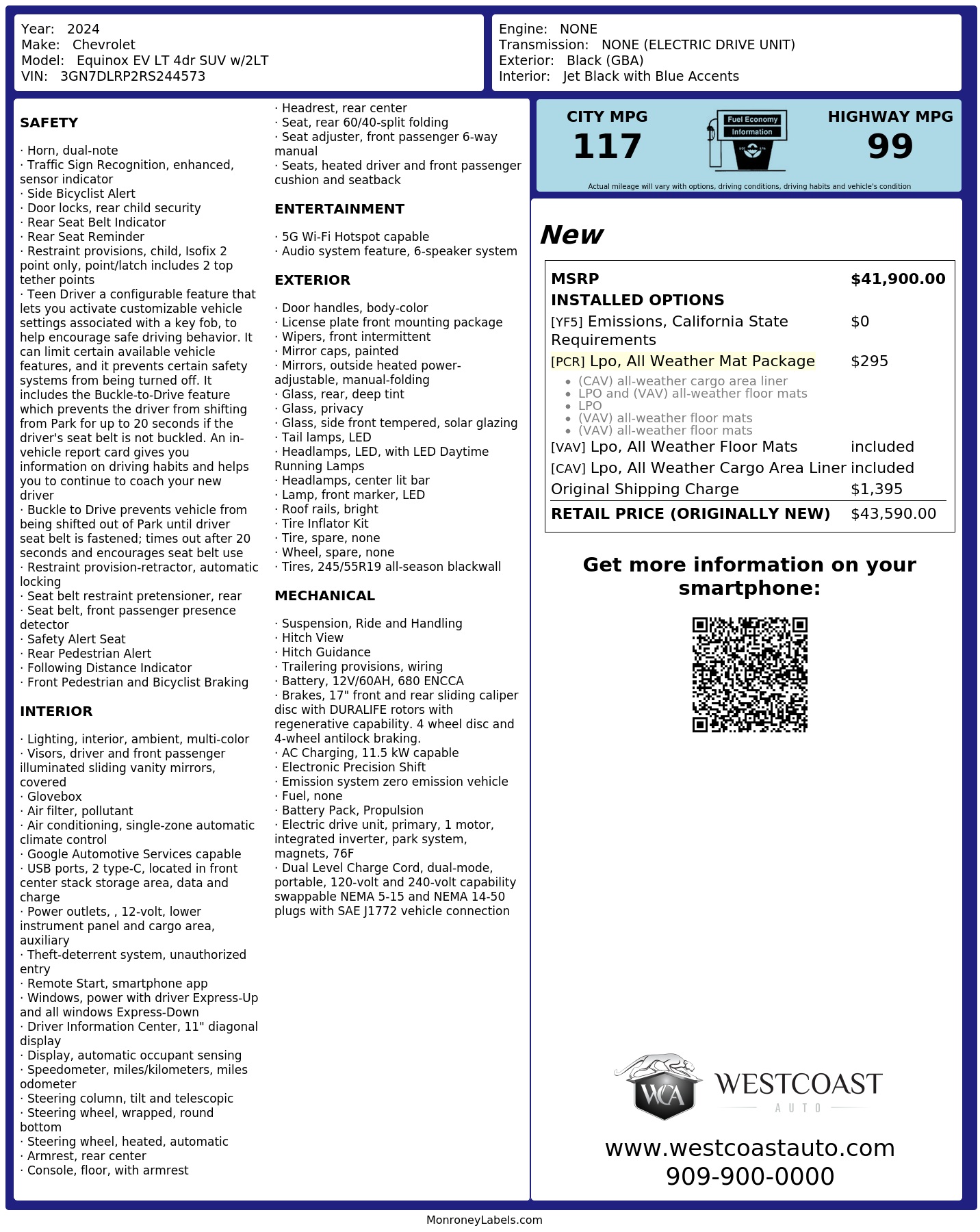 Monroney Label