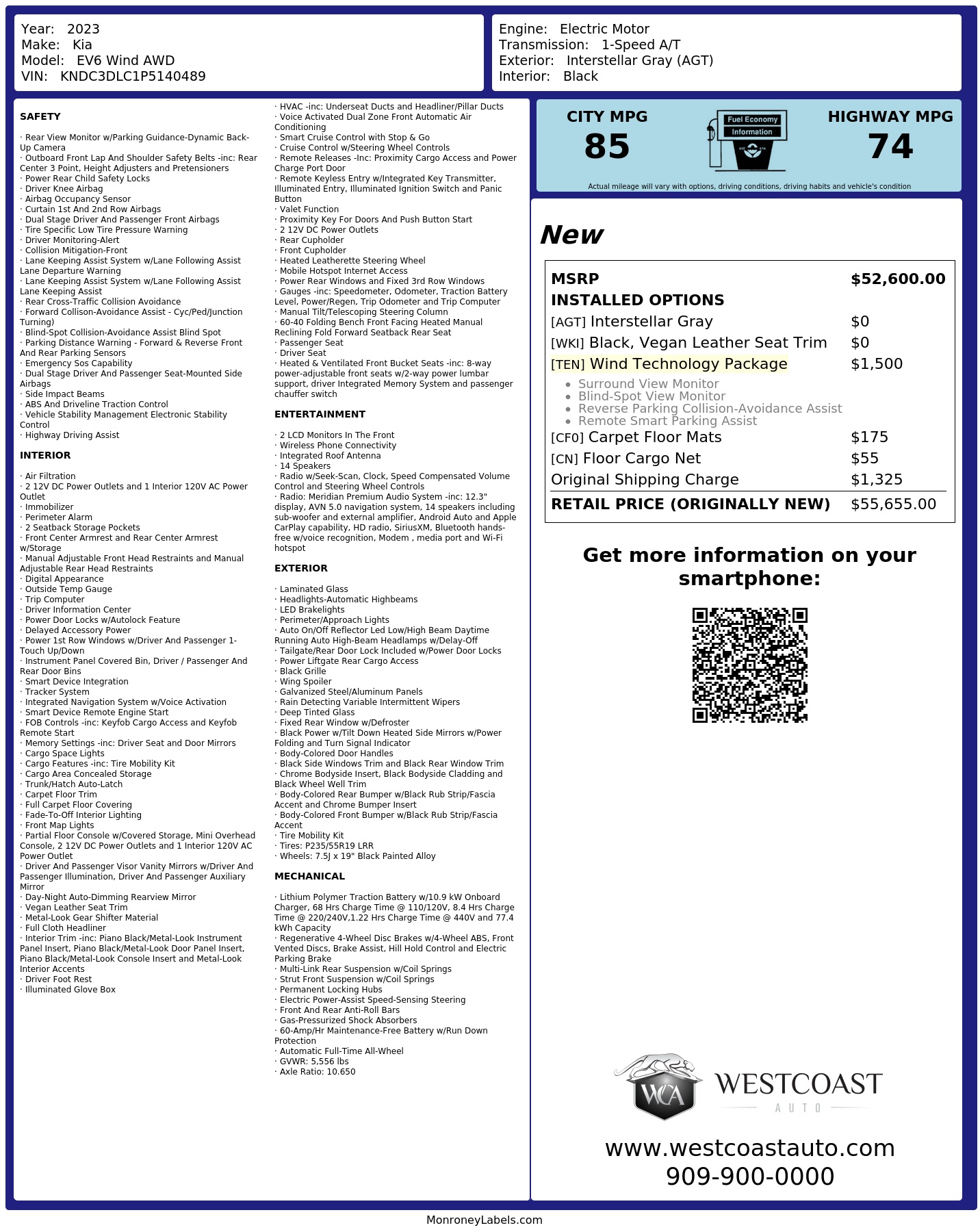 Monroney Label