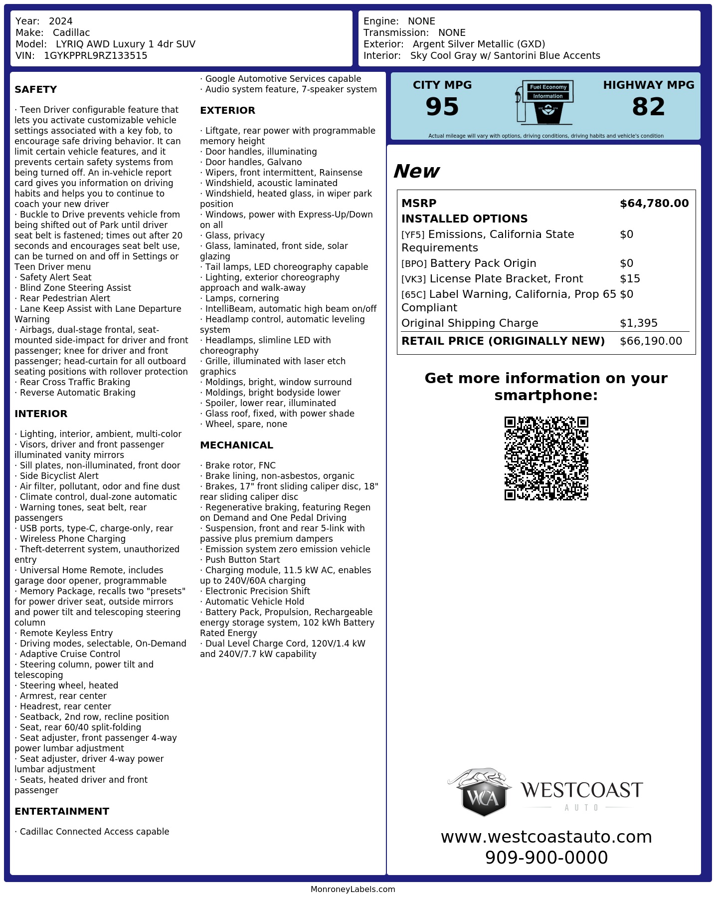 Monroney Label