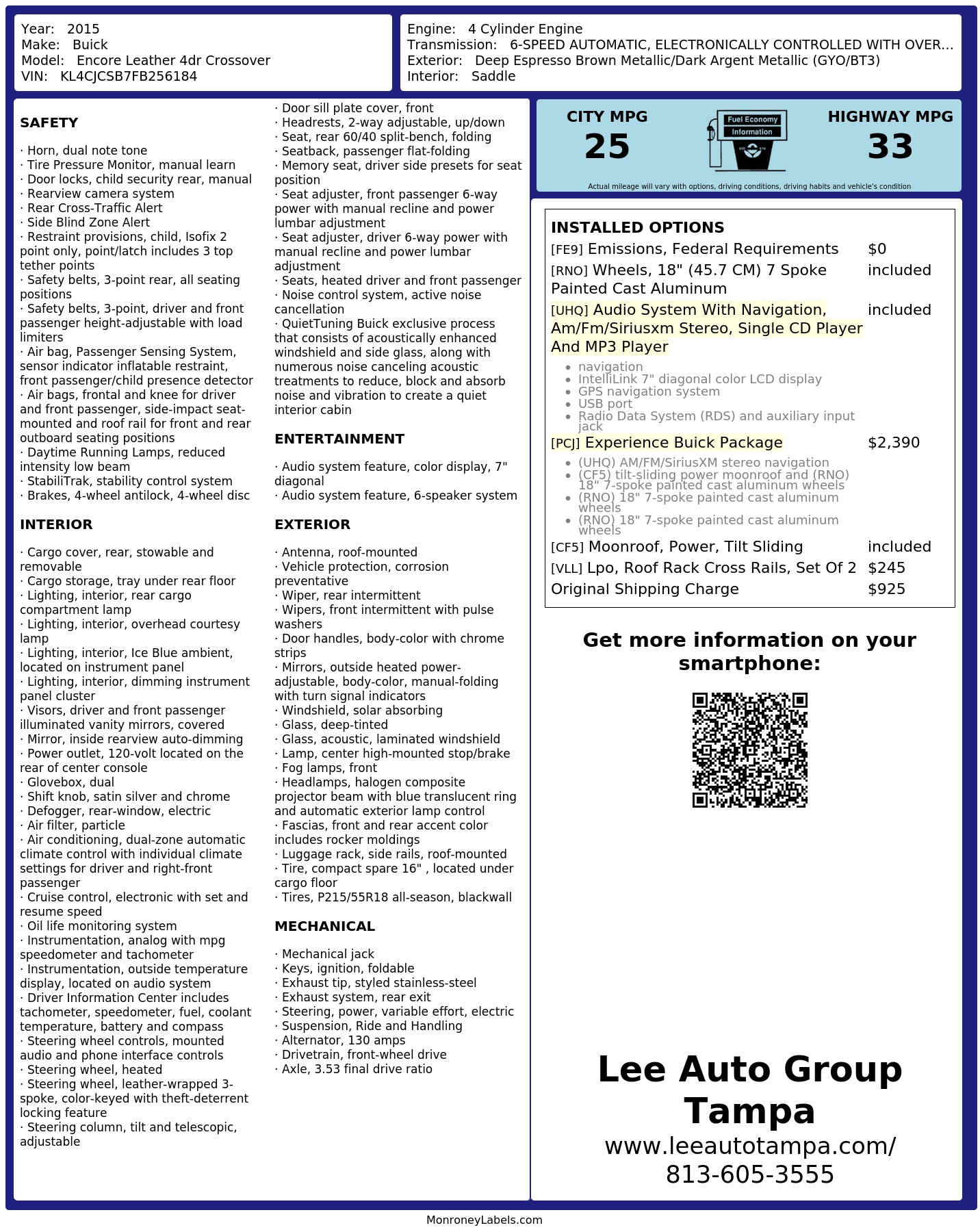 Monroney Label