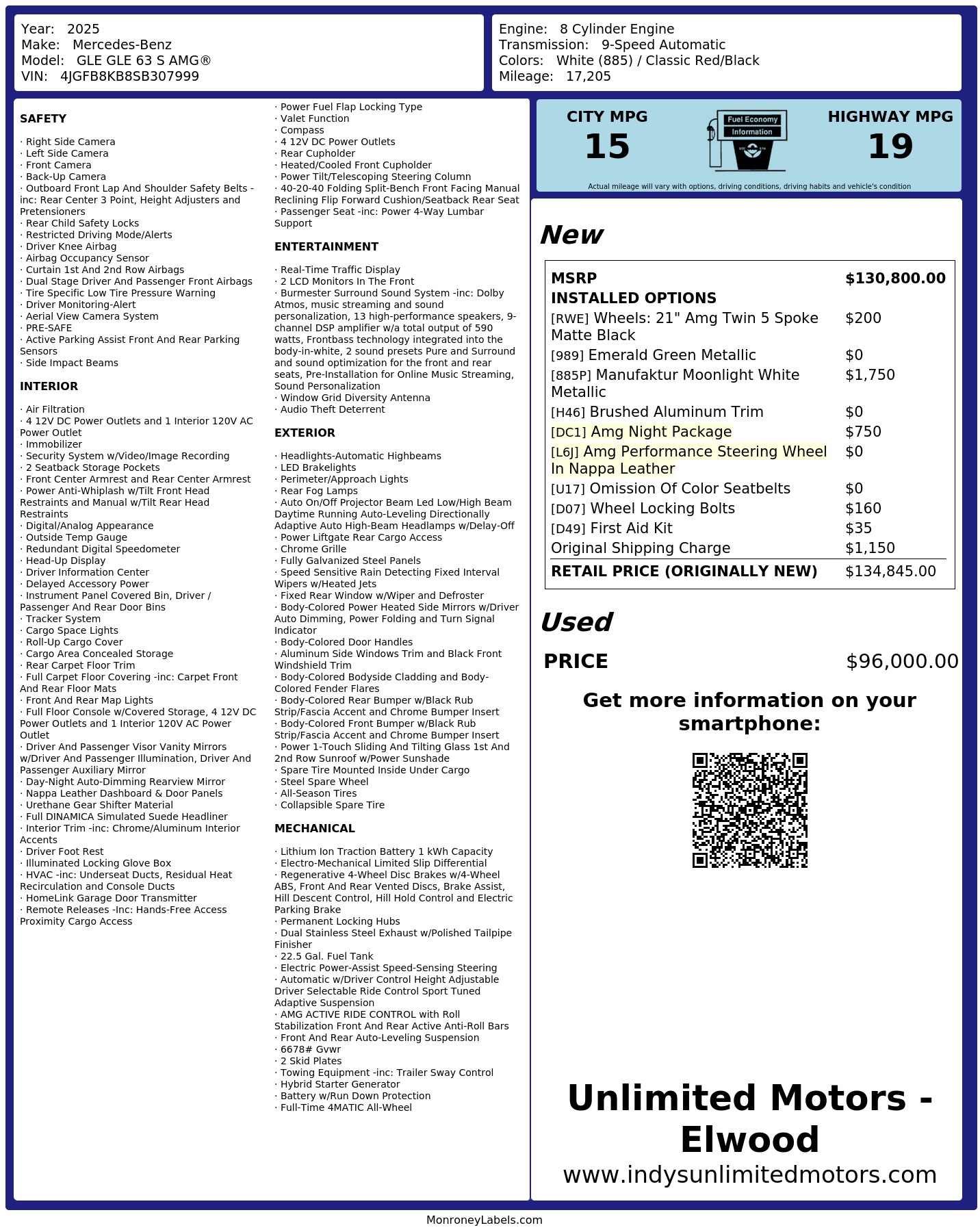 Monroney Label
