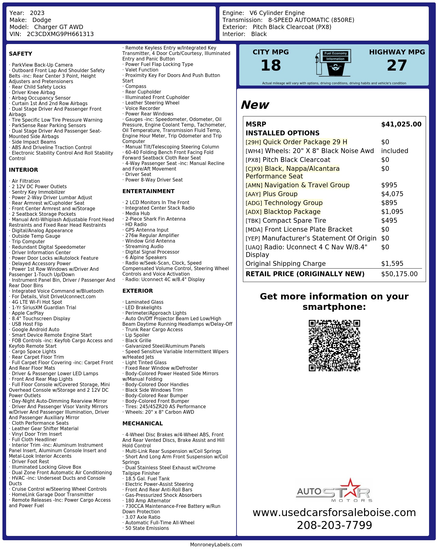 Monroney Label