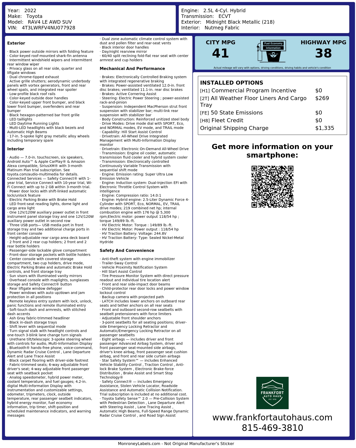 Monroney Label
