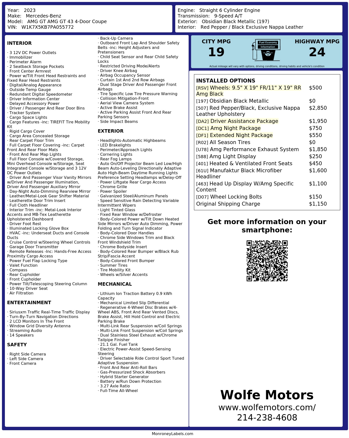 Monroney Label