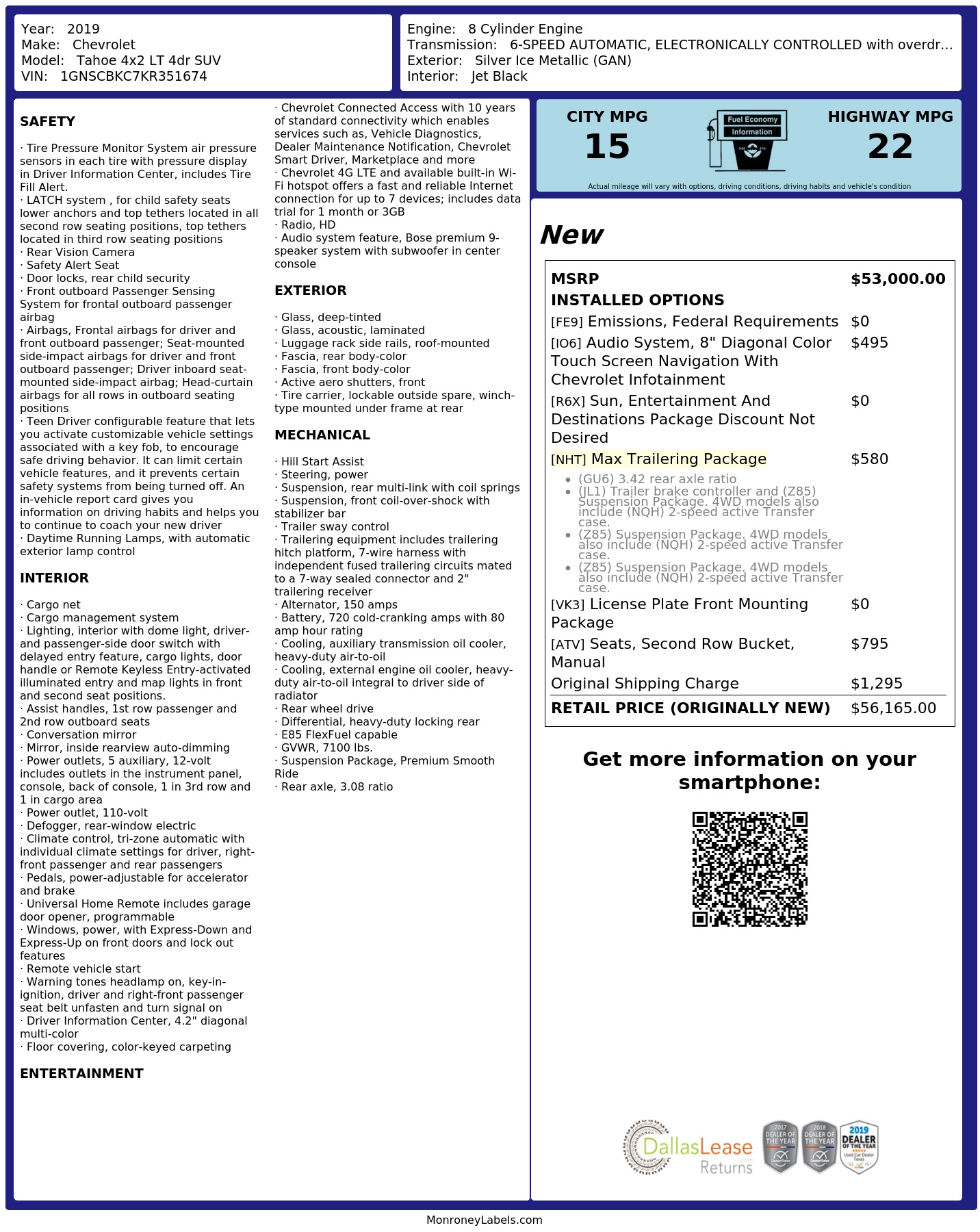 Monroney Label